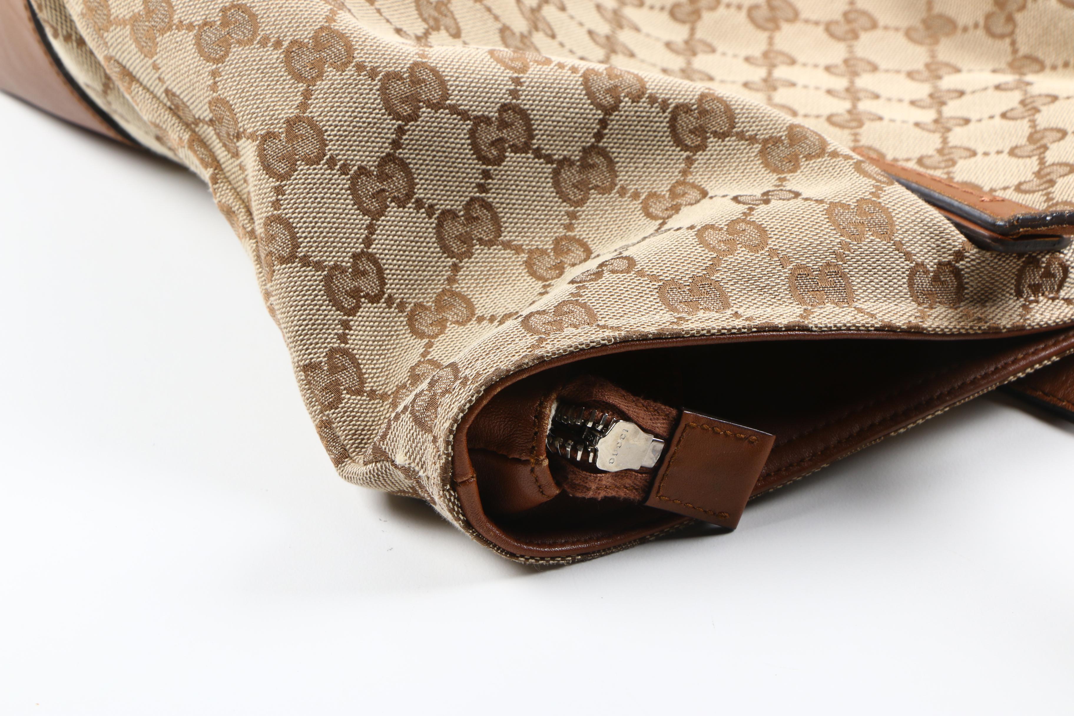 Gucci GG Canvas and Leather Tote Bag