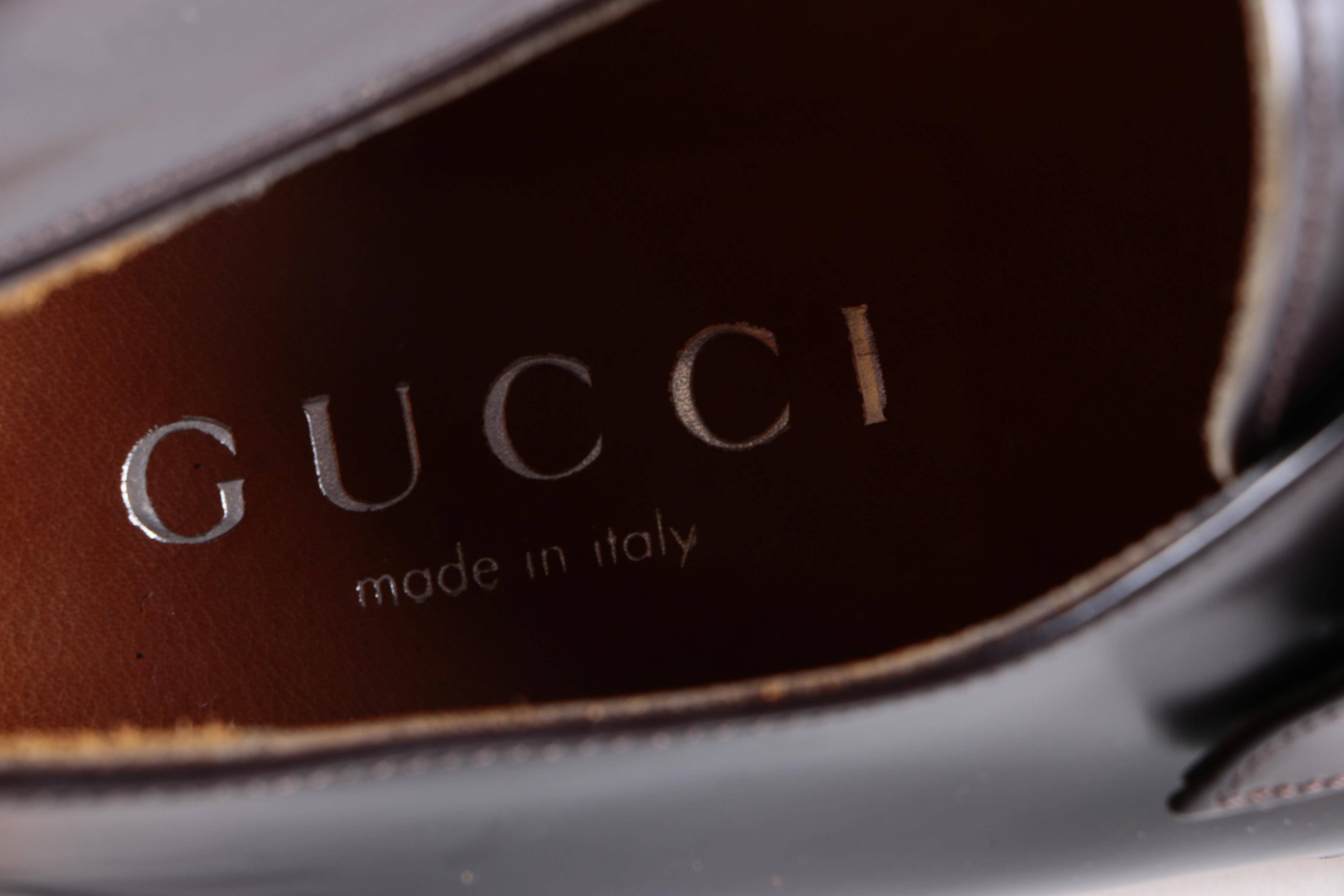 Men's Gucci Brown Leather Monk Strap Loafers