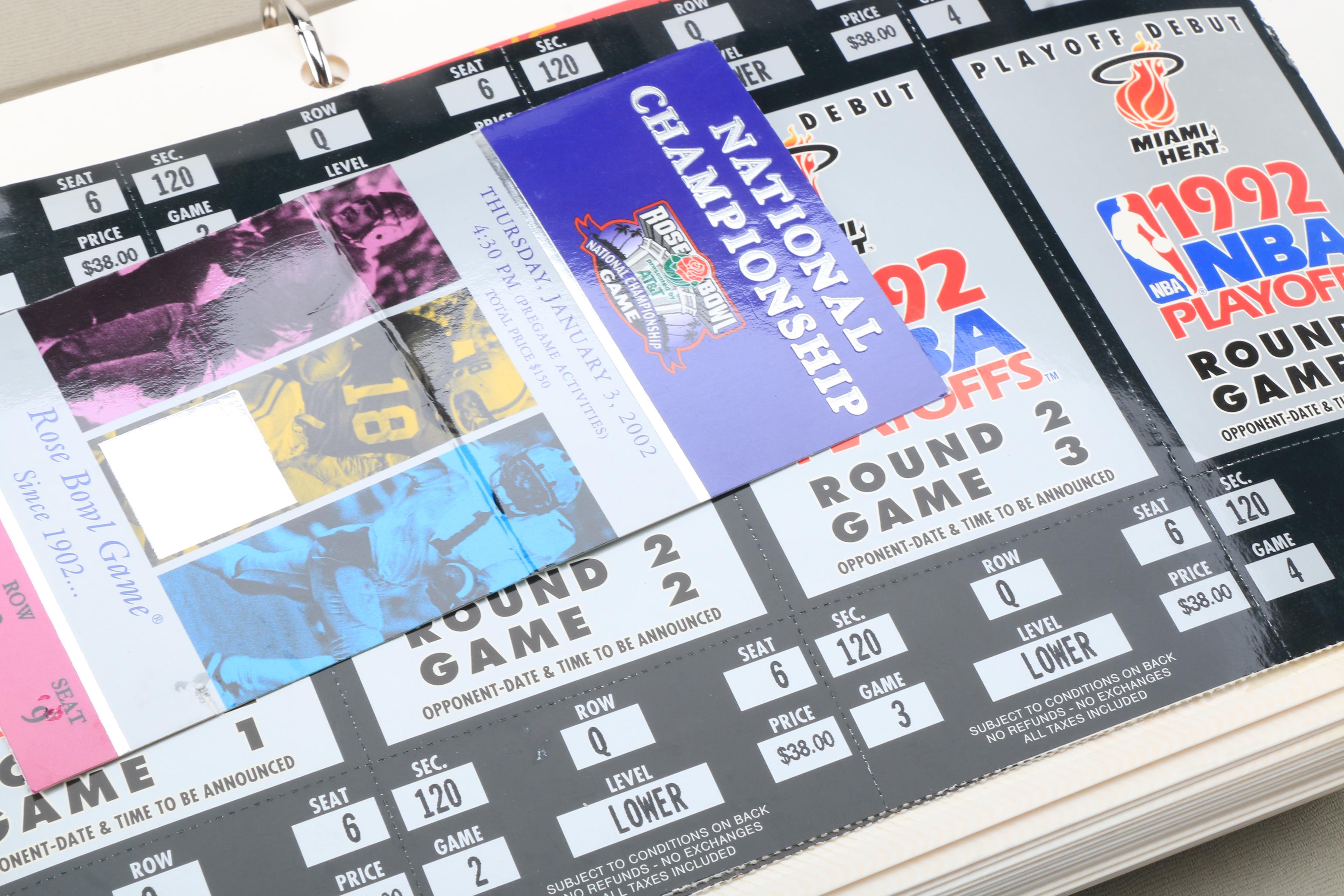 Pro Sports Ticket Stubs