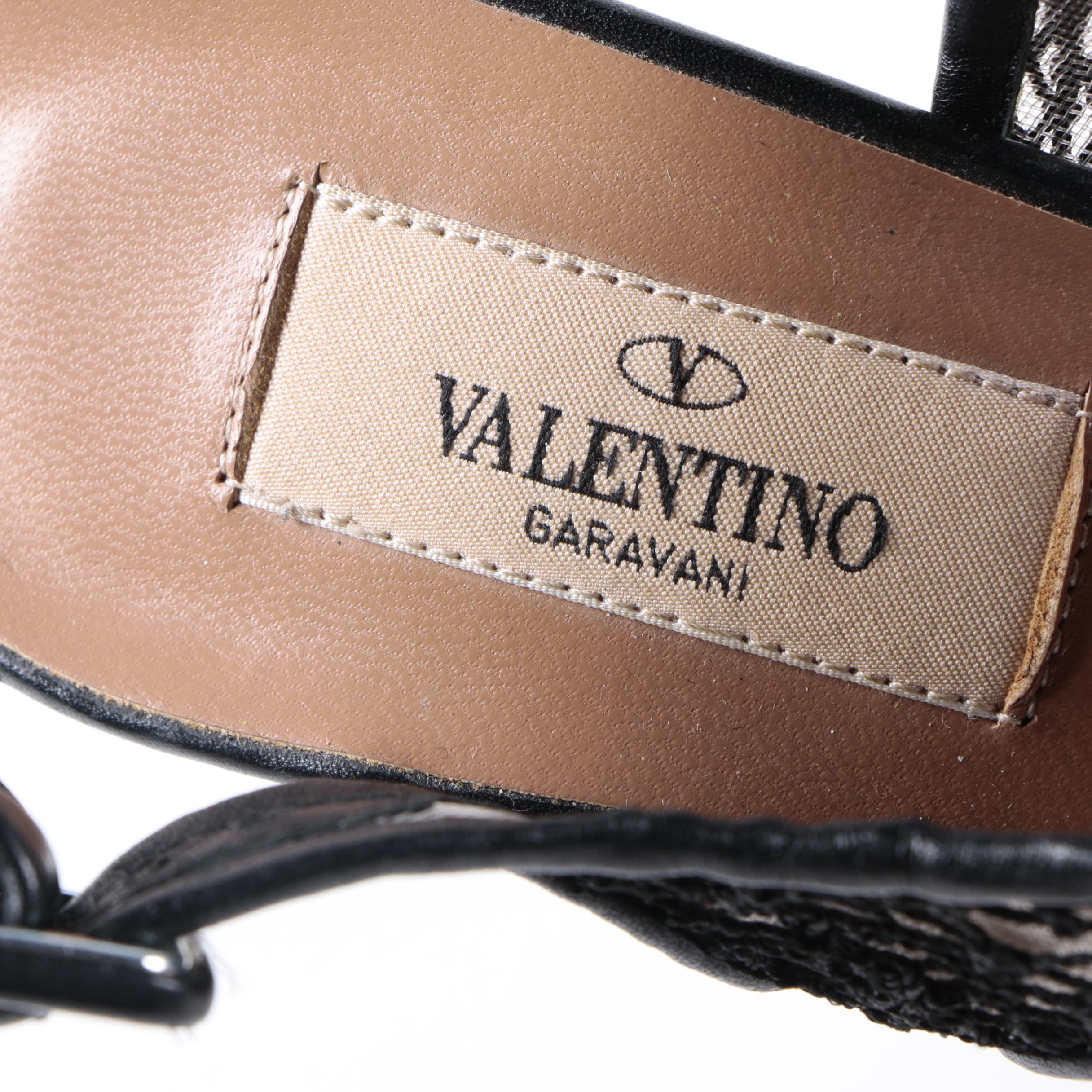 Valentino Garavani Mesh Rosette High Heel Sandals