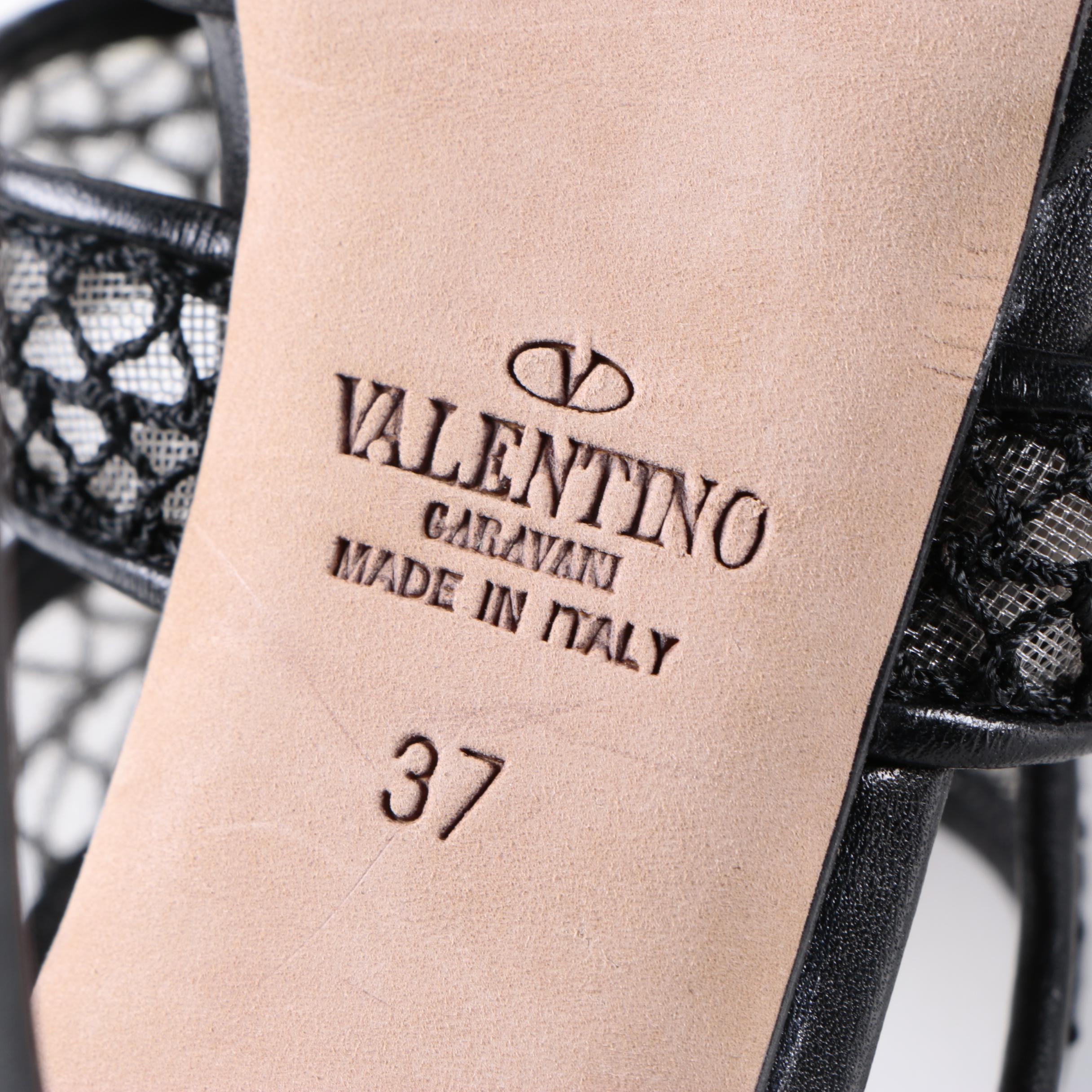 Valentino Garavani Mesh Rosette High Heel Sandals