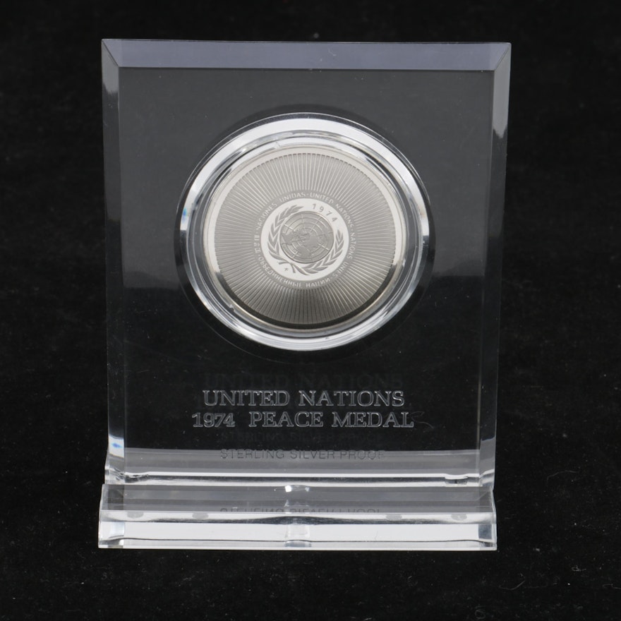 Sterling Silver 1974 United Nations Peace Medal