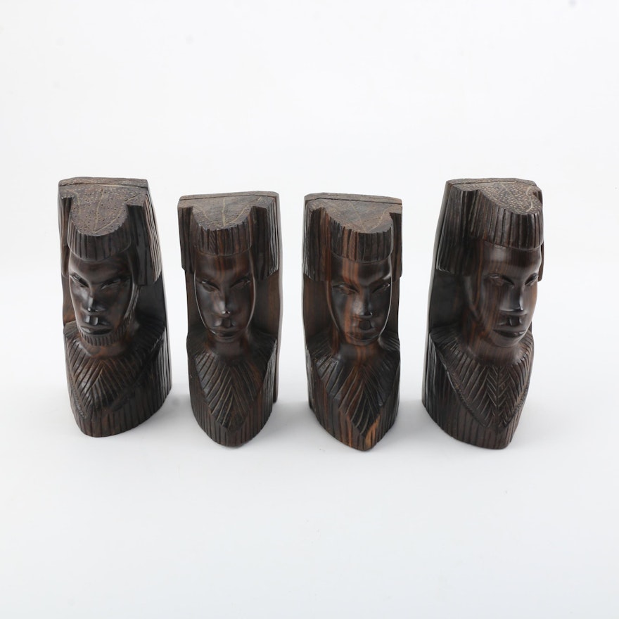 East African Wooden Bookends