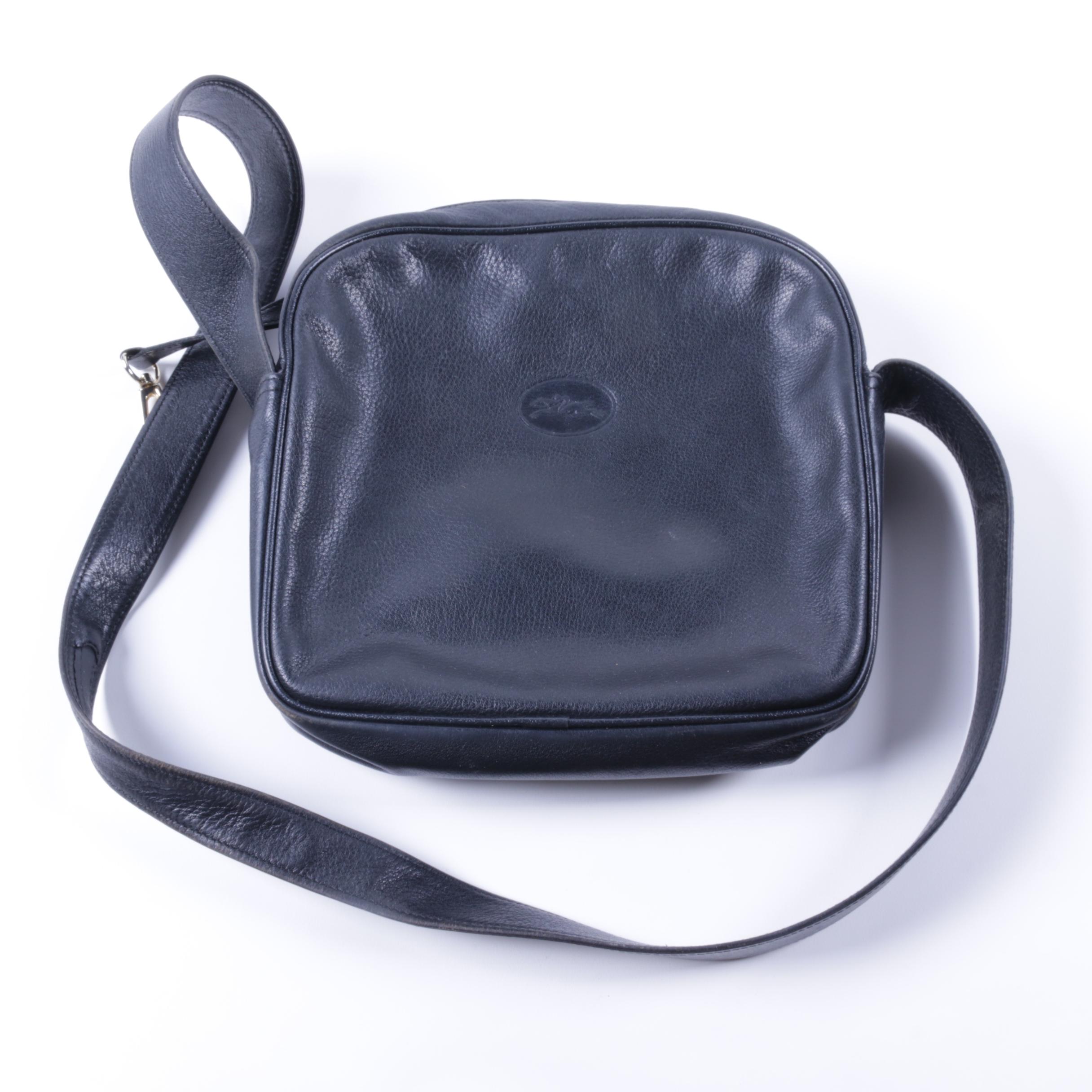 Vintage Longchamp Black Leather Bag