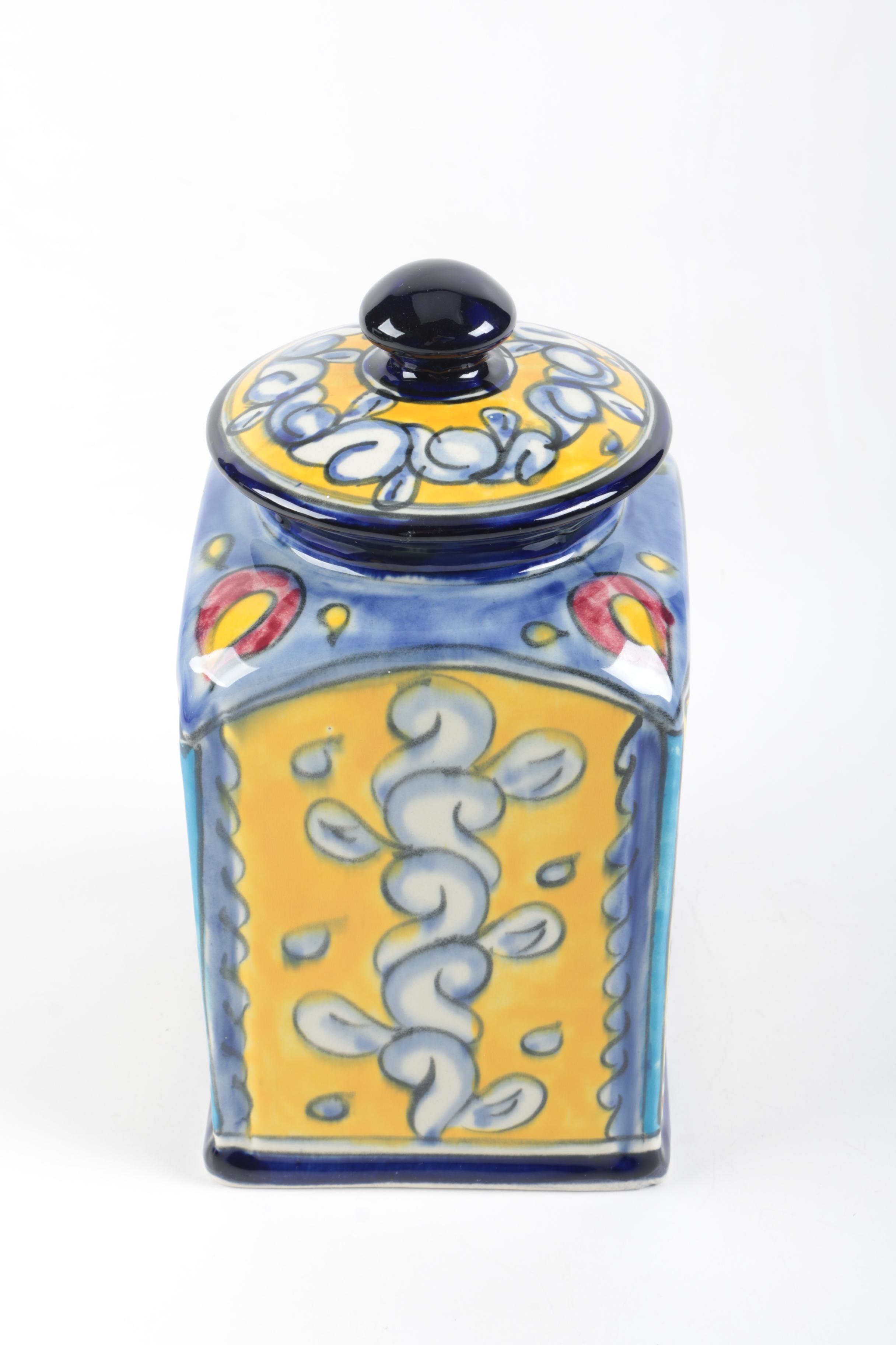 Hand Painted Ceramic Mexican Kitchen Canisters