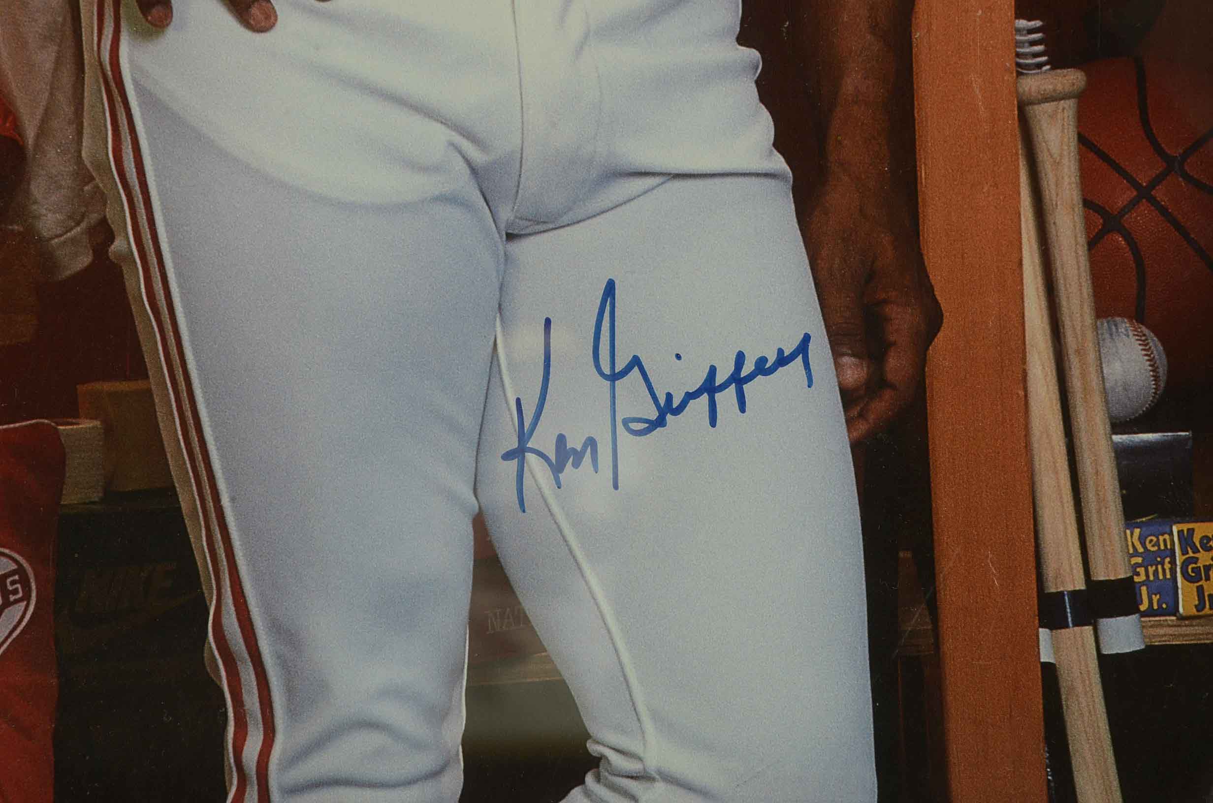 Ken Griffey Jr. and Griffey Sr. Autographed Poster   COA