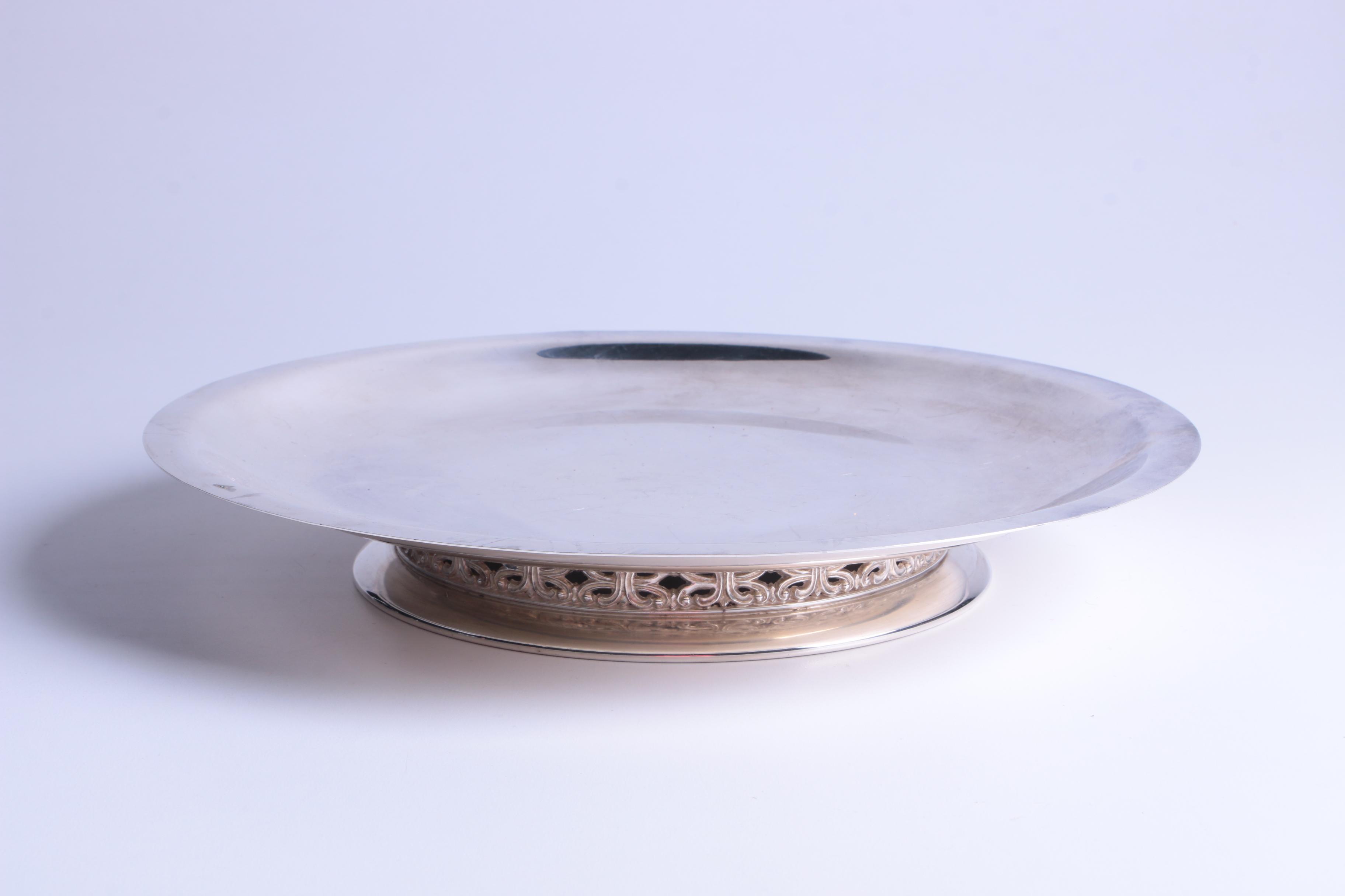 Poole Silver Plate Footed Cake Stand with other Silver Plate Serveware