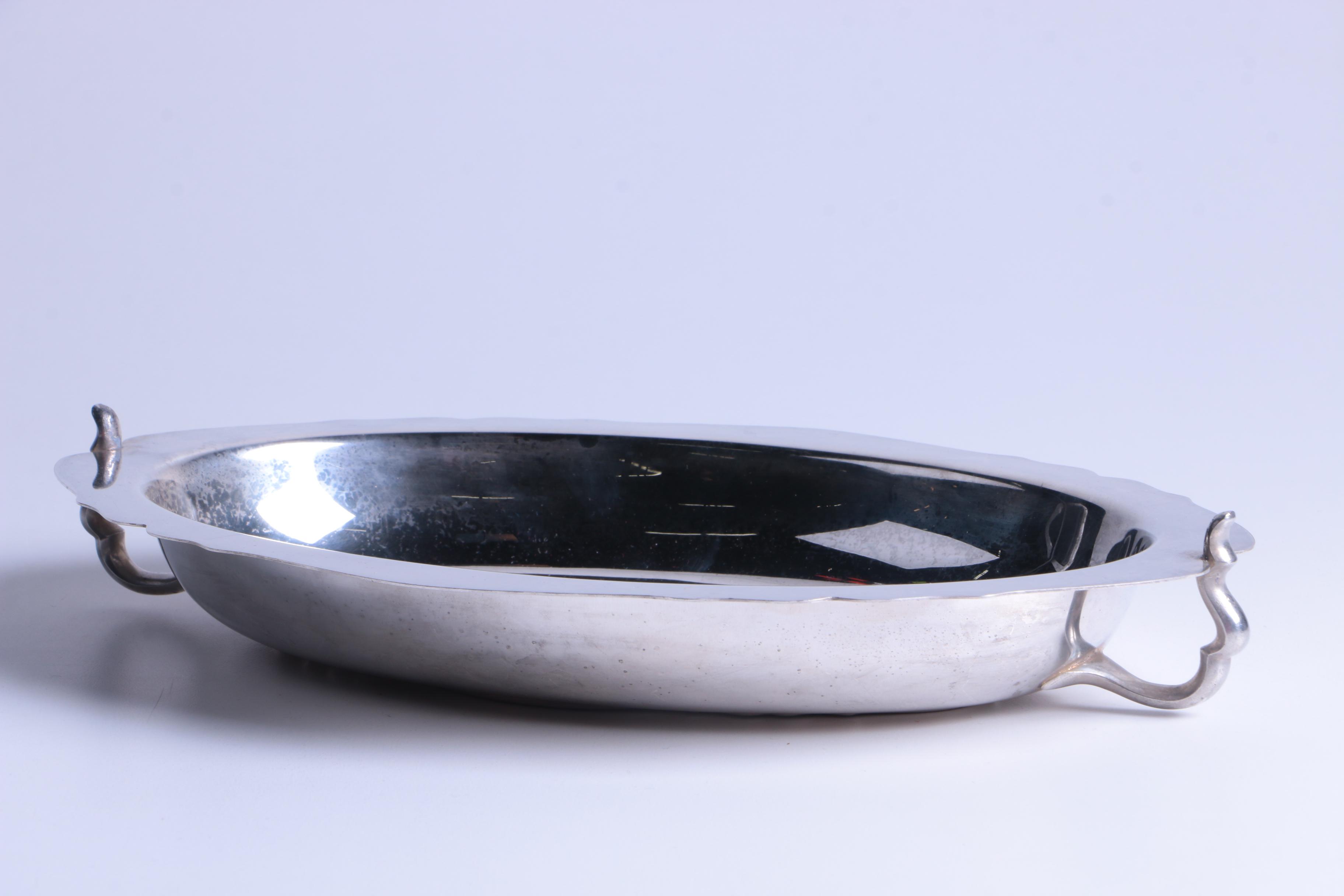 Poole Silver Plate Footed Cake Stand with other Silver Plate Serveware