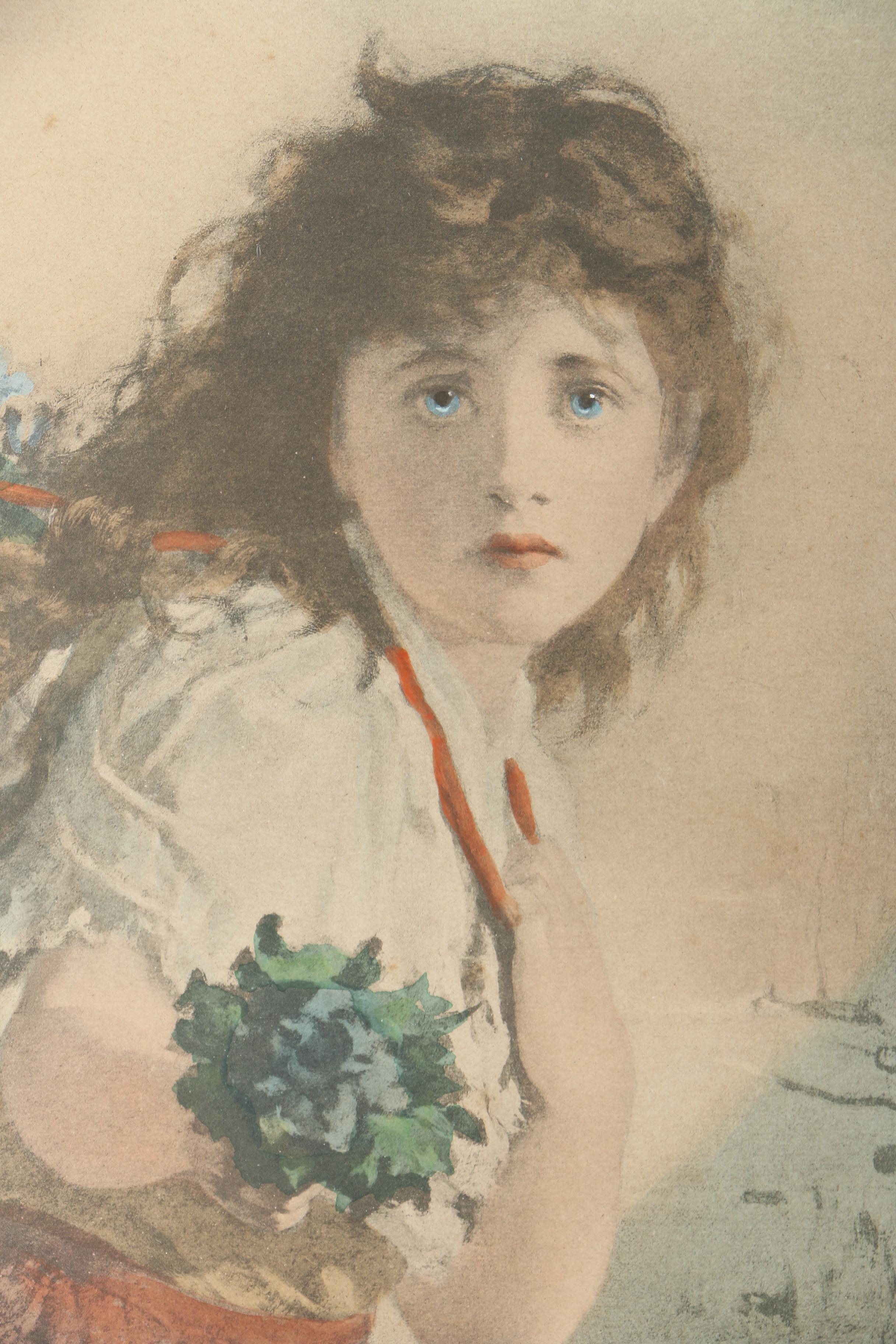 Lithograph on Paper After George E. Hicks "Penny a Bunch"