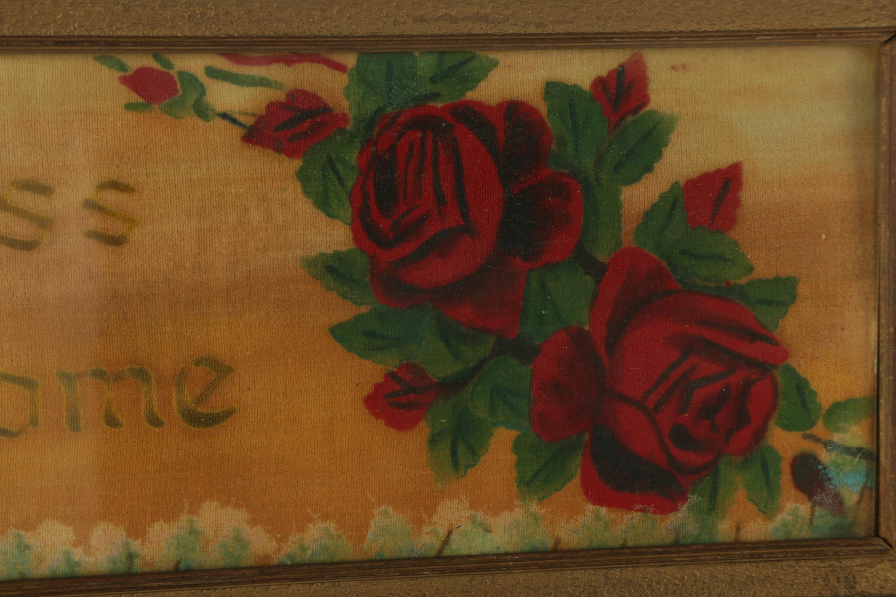 Oil Painting on Velvet with Silver Gelatin Reproduction of a Painting