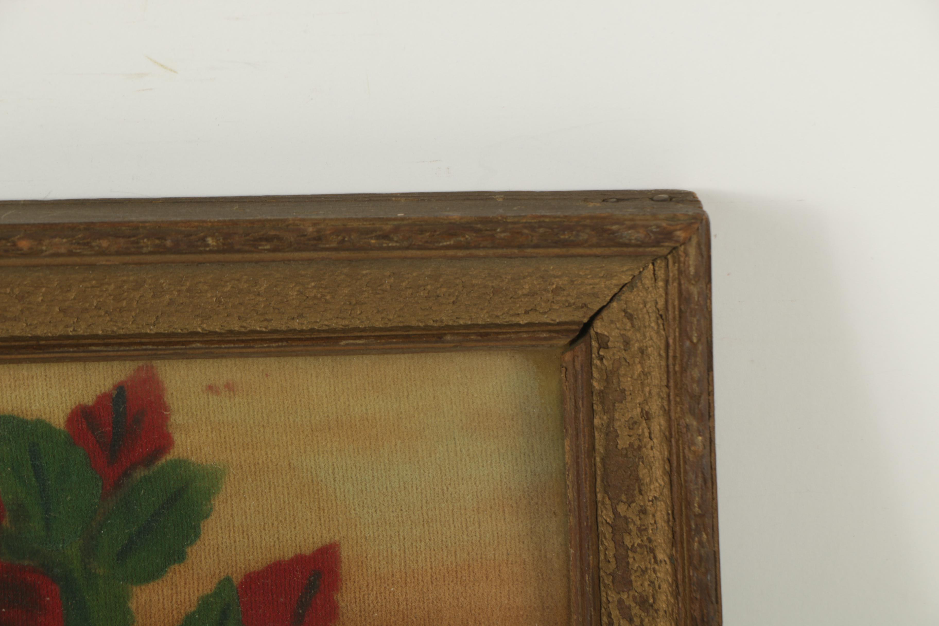 Oil Painting on Velvet with Silver Gelatin Reproduction of a Painting