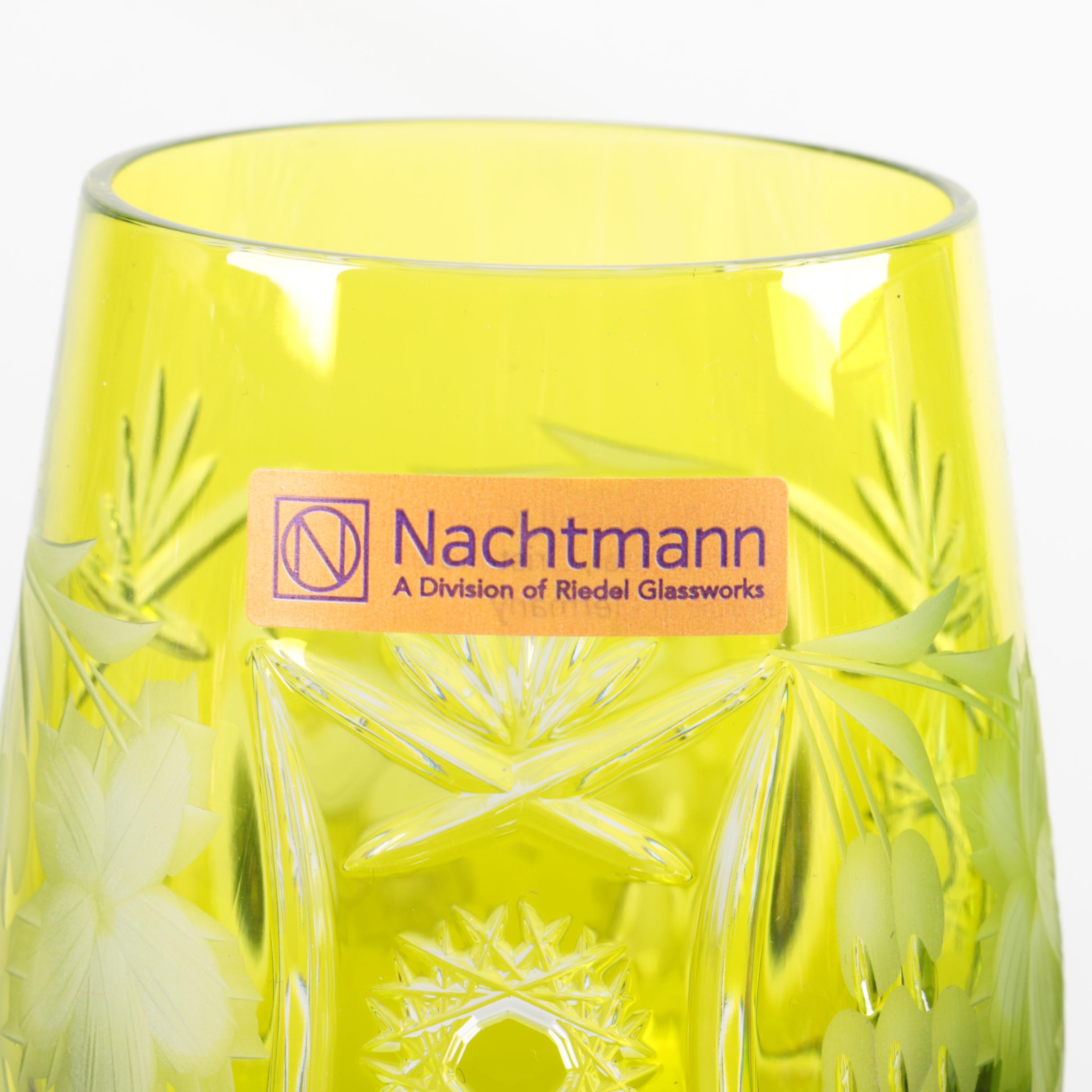 Nachtmann "Traube" Cased to Clear Colored Crystal Stemware