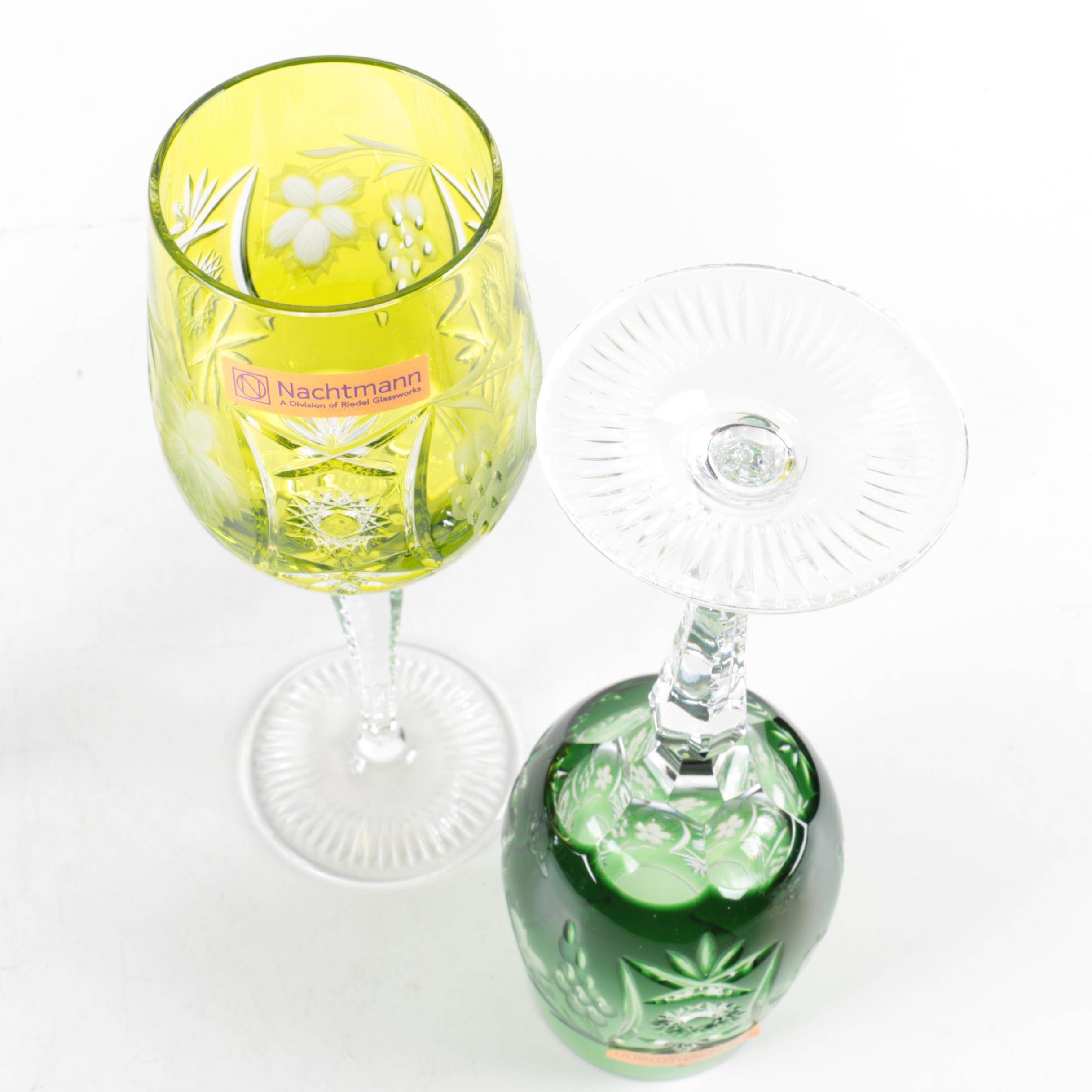 Nachtmann "Traube" Cased to Clear Colored Crystal Stemware