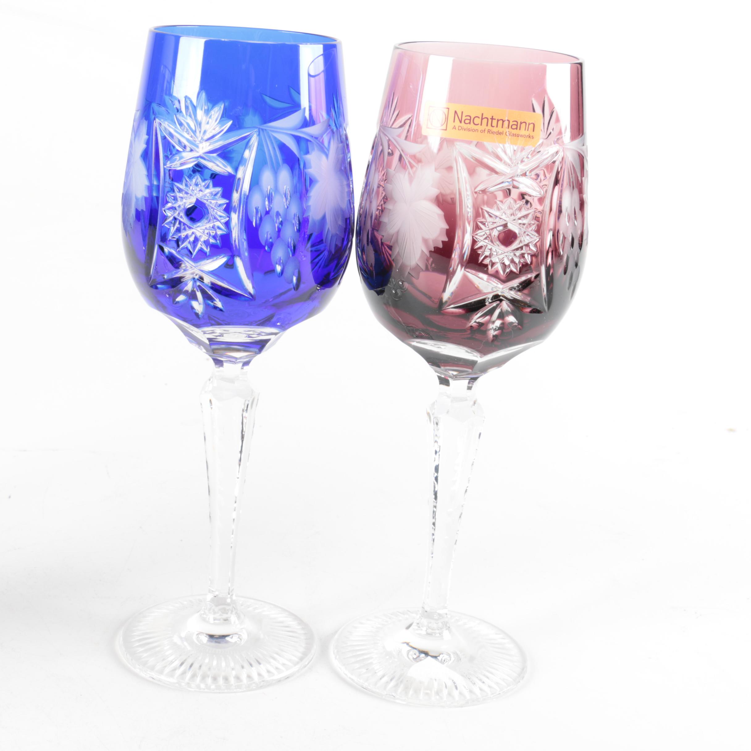 Nachtmann "Traube" Cased to Clear Colored Crystal Stemware