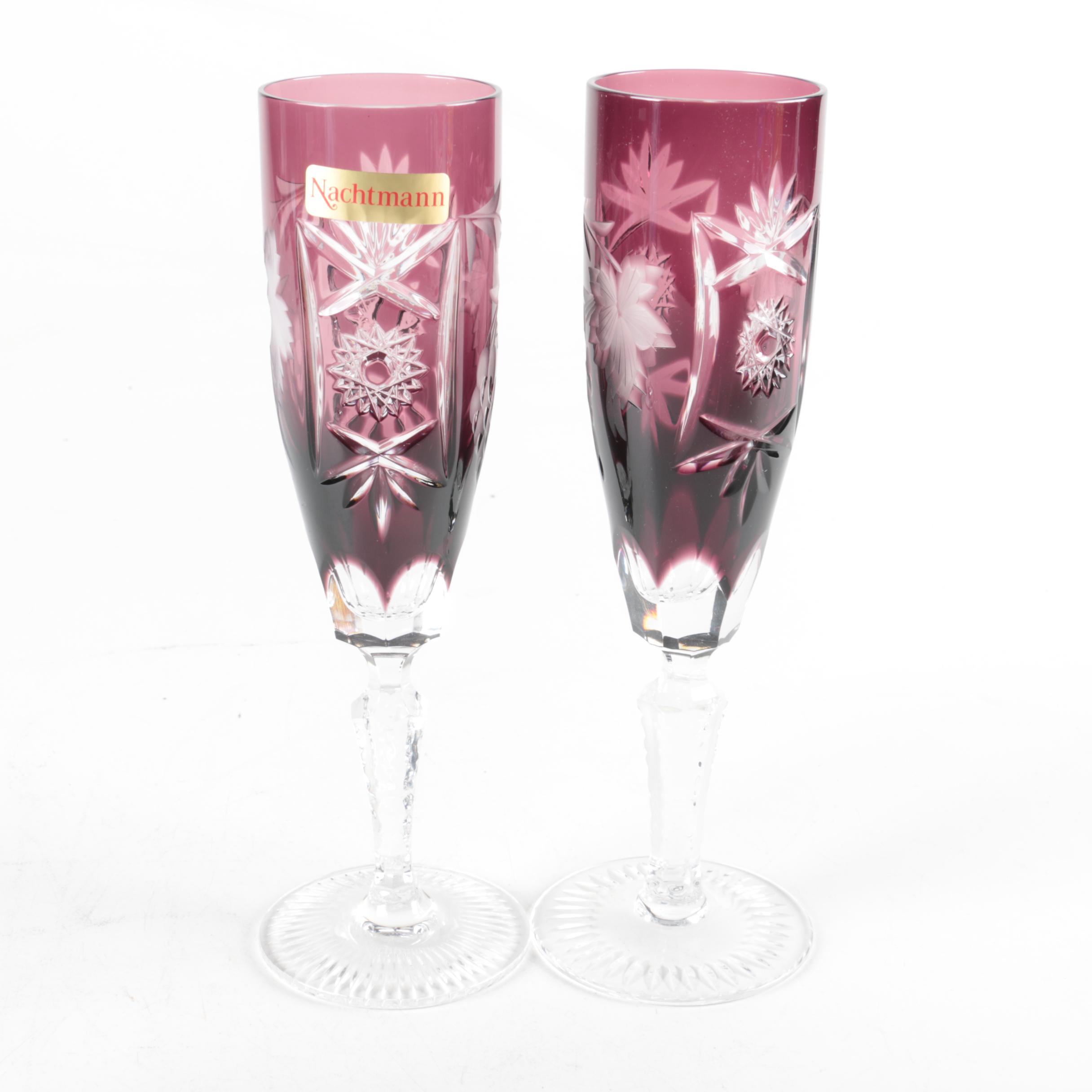 Nachtmann "Traube" Cased to Clear Colored Crystal Stemware