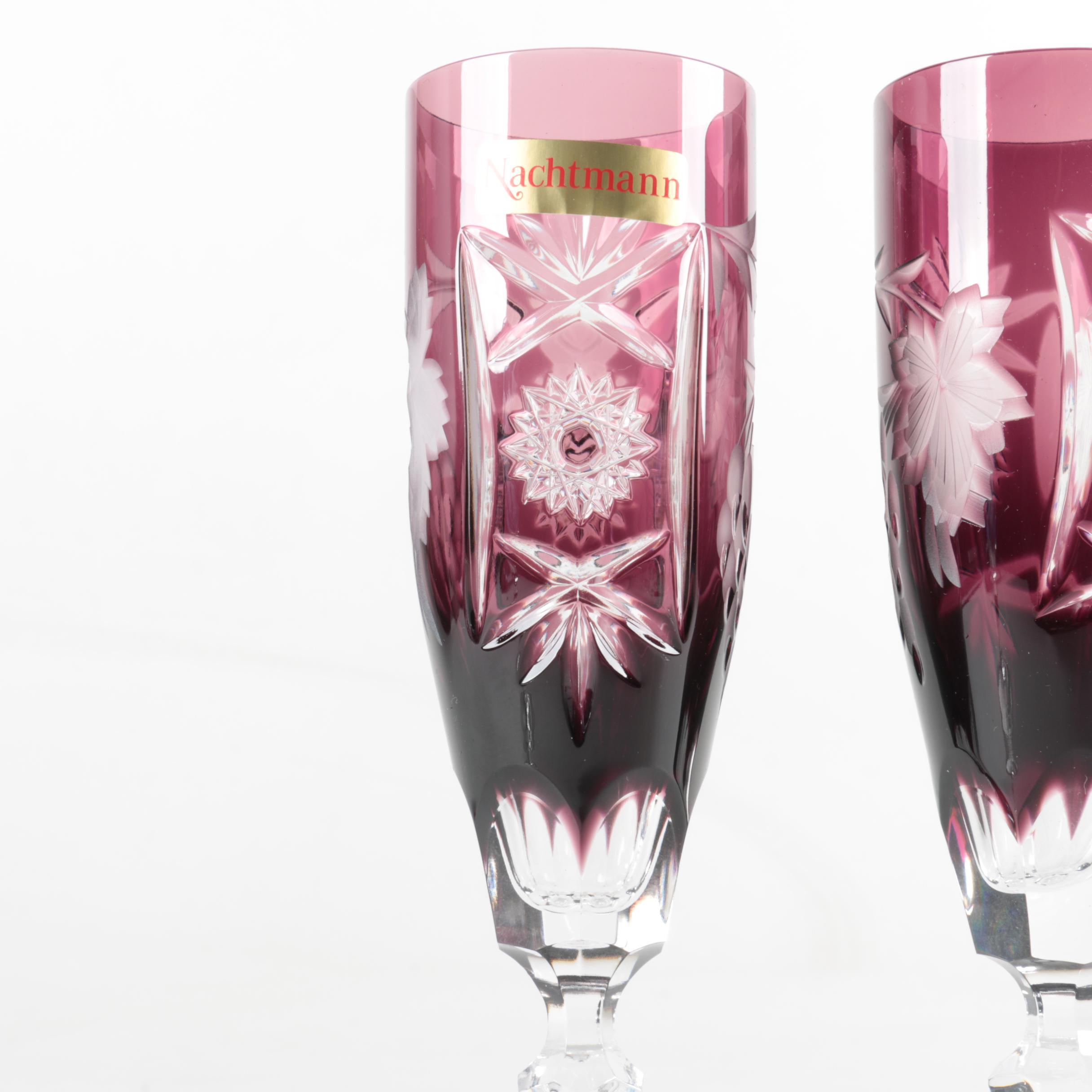 Nachtmann "Traube" Cased to Clear Colored Crystal Stemware