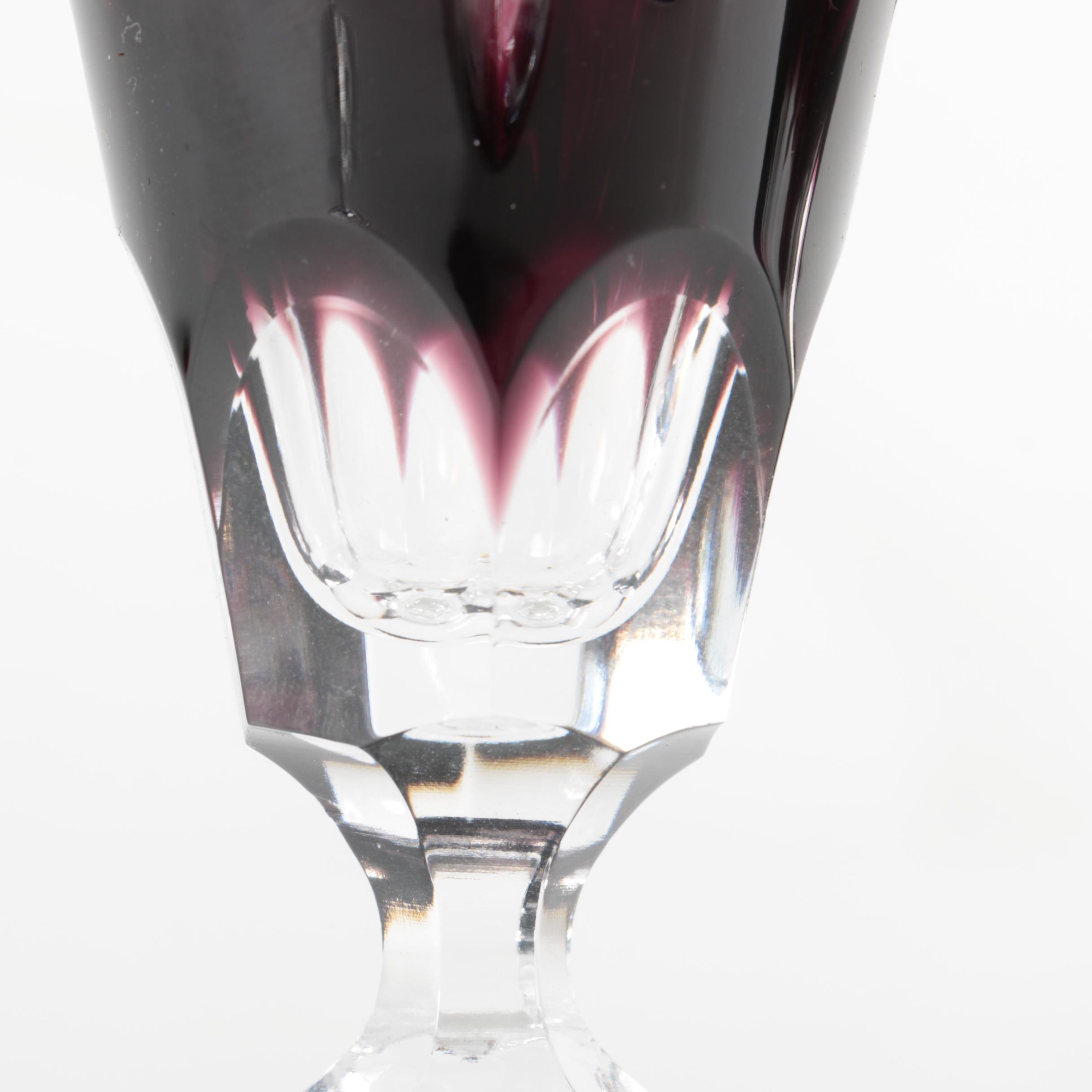 Nachtmann "Traube" Cased to Clear Colored Crystal Stemware