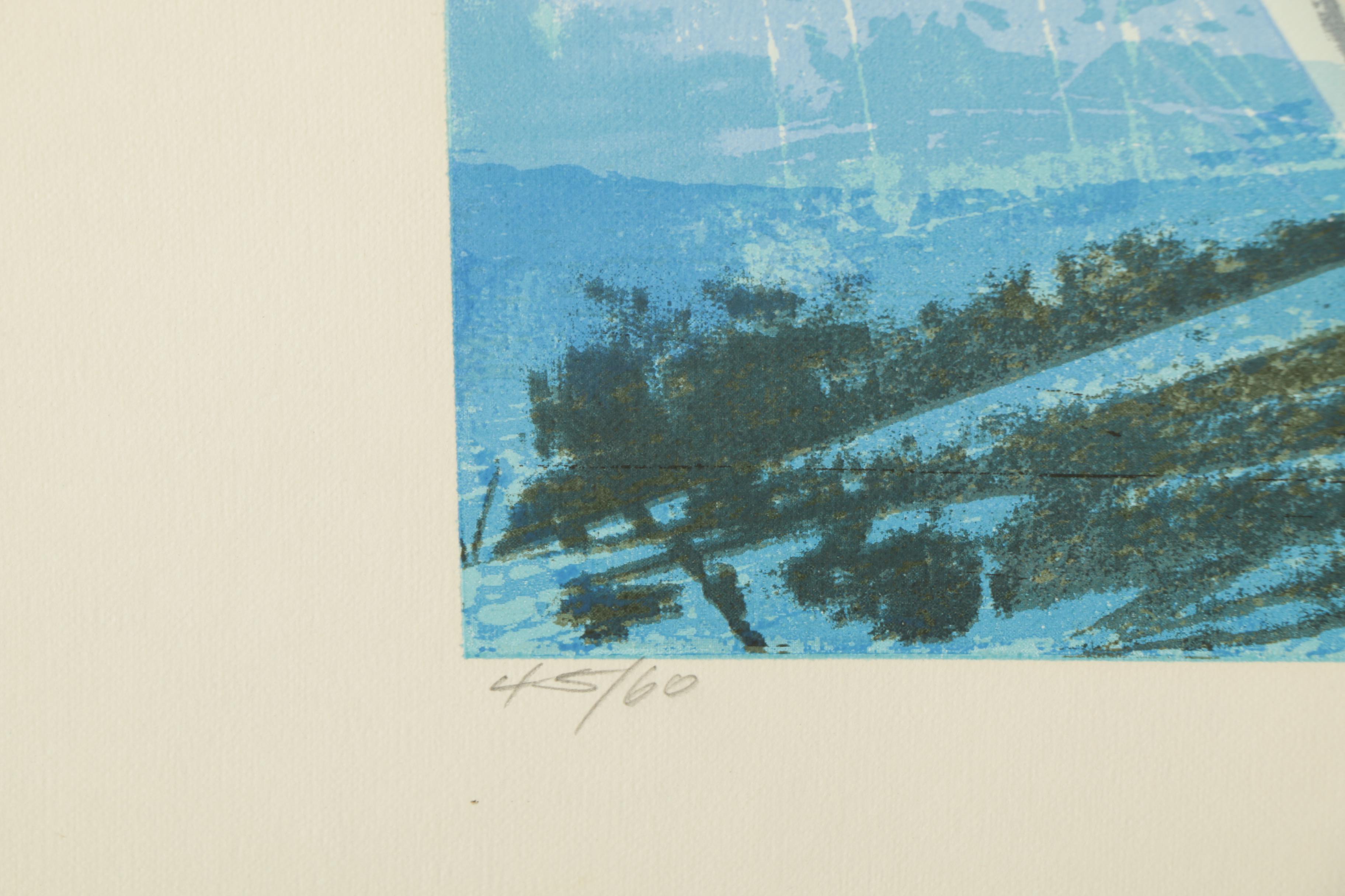 Howard Bradford 1973 Limited Edition Serigraph on Paper "Starboard Tack"