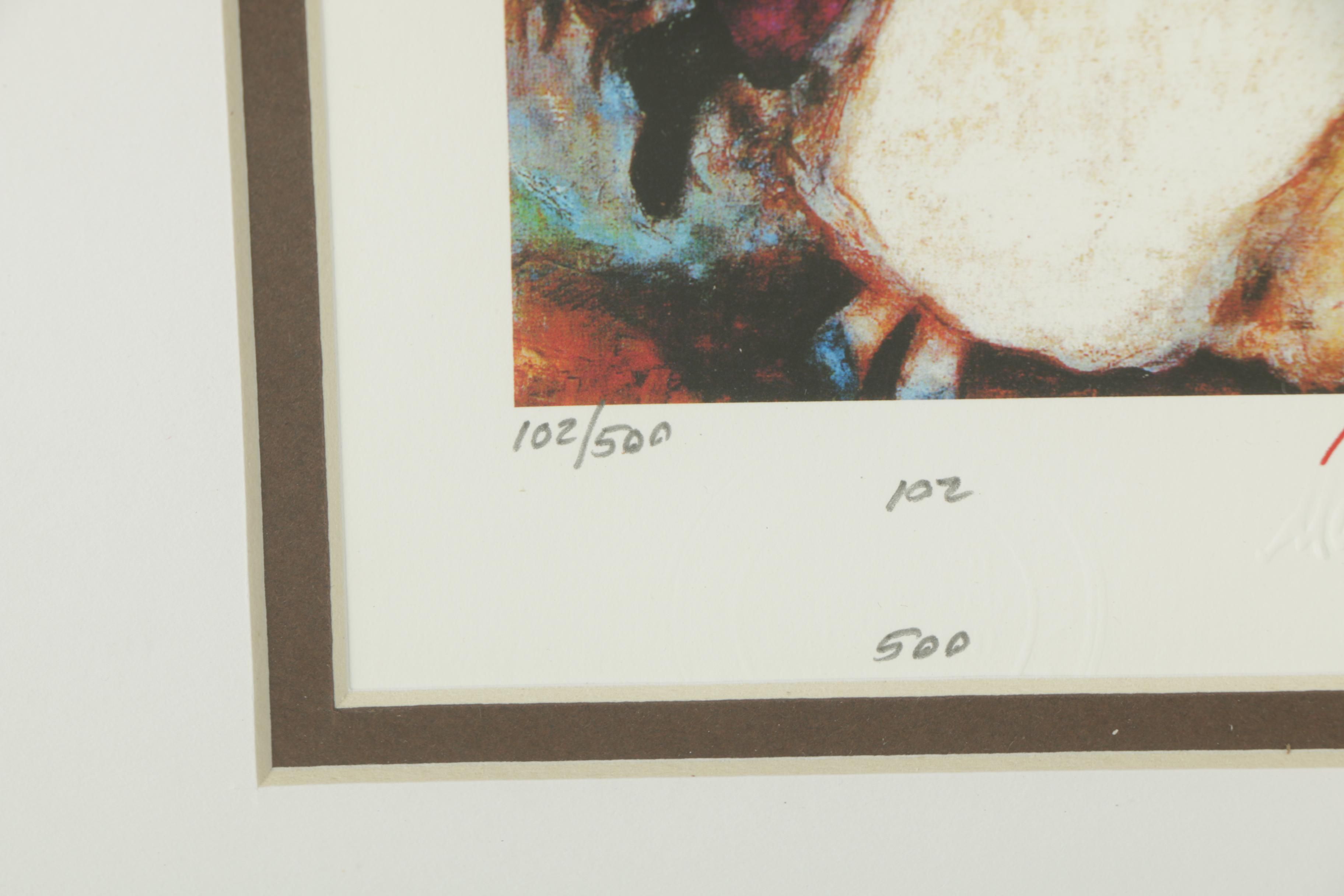 Limited Edition Giclée on Paper After Marc Chagall Married Couple