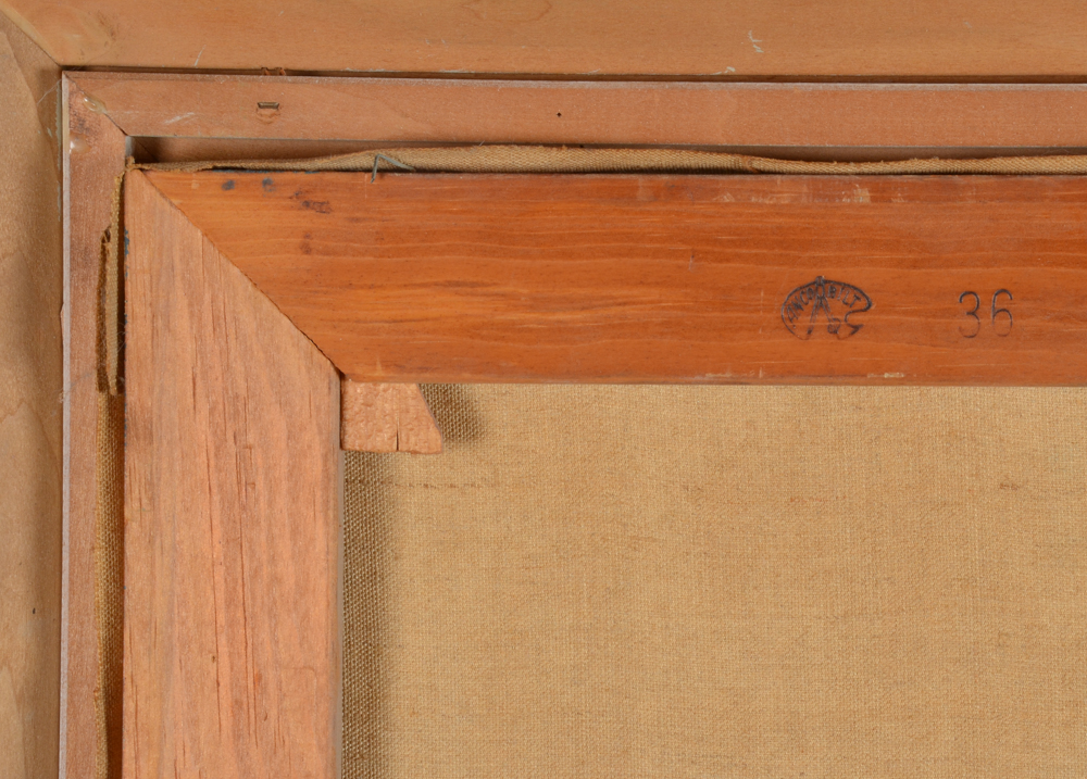 H. Amundsen Oil painting of a Harbor Scene