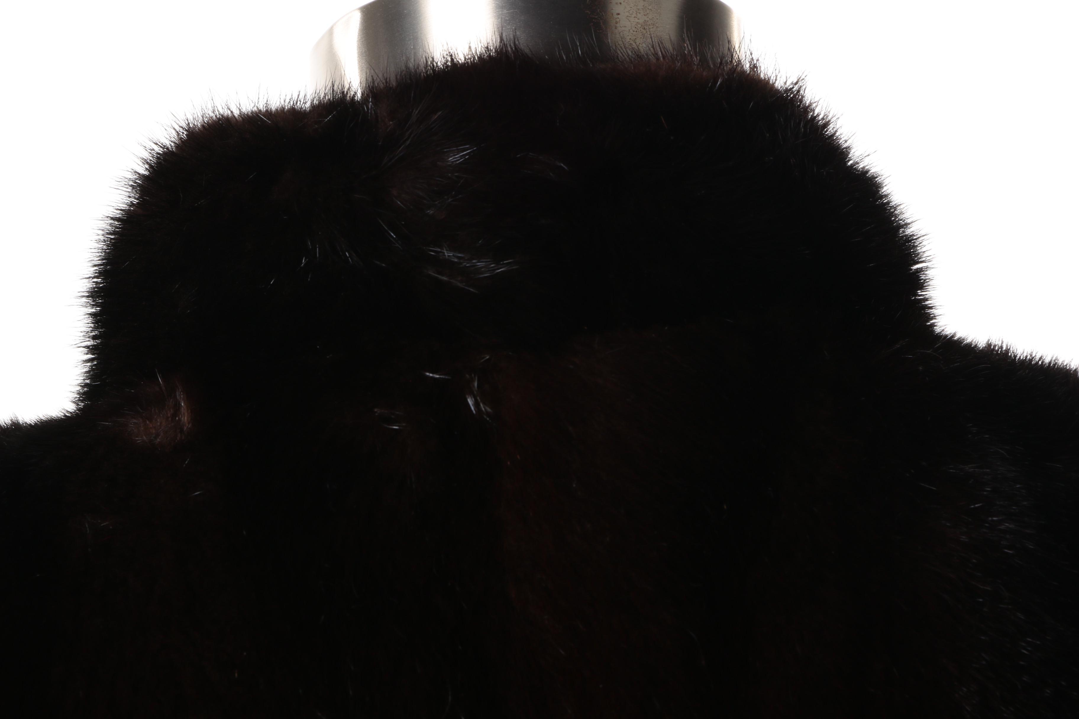 Women's Evans Dark Ranch Mink Fur Full-Length Coat