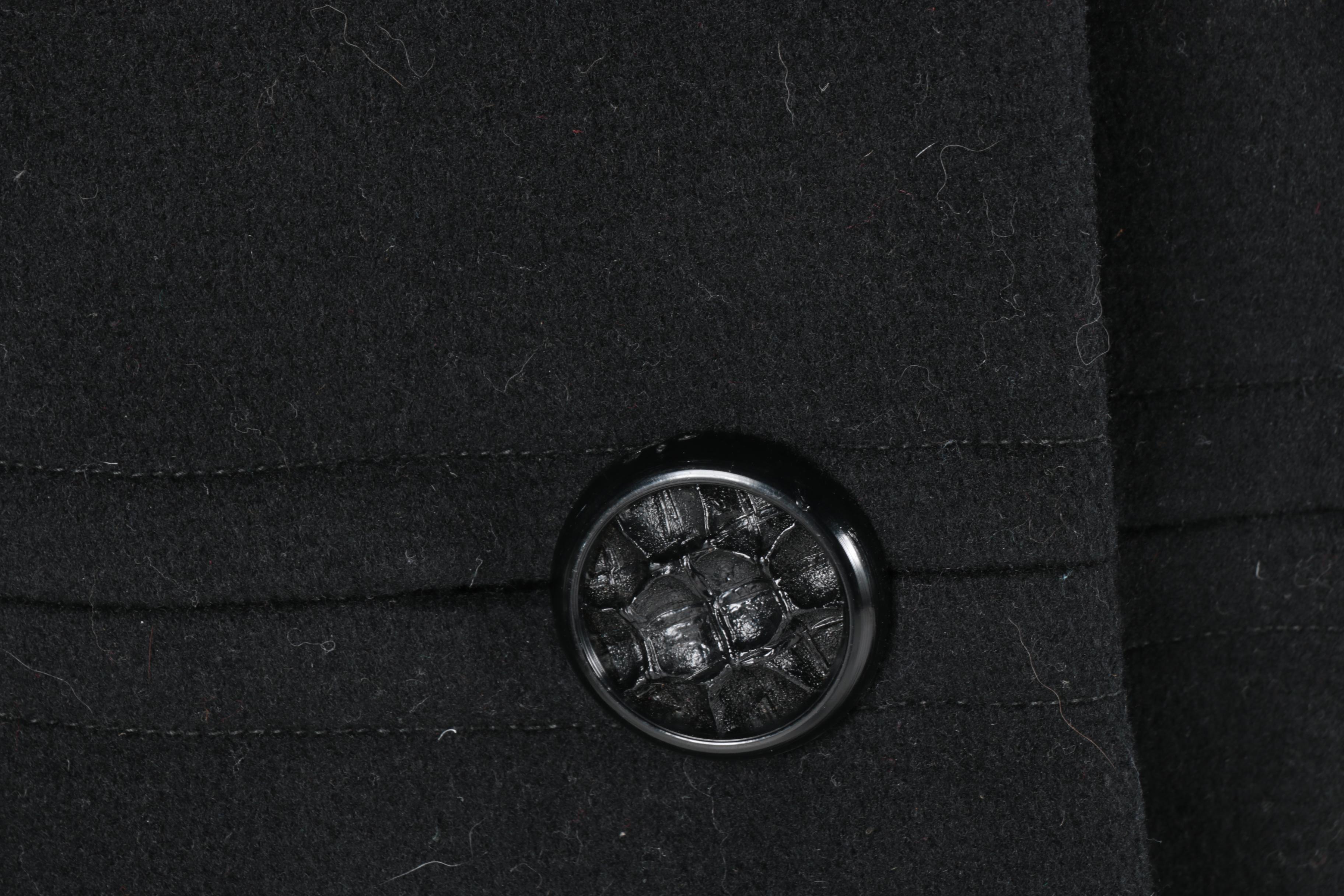 Vintage Black Coat with Mink Fur Collar