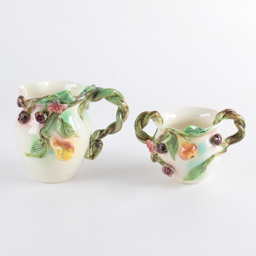 Lark Elizabeth Rodriguez Ceramic Creamer and Sugar Bowl