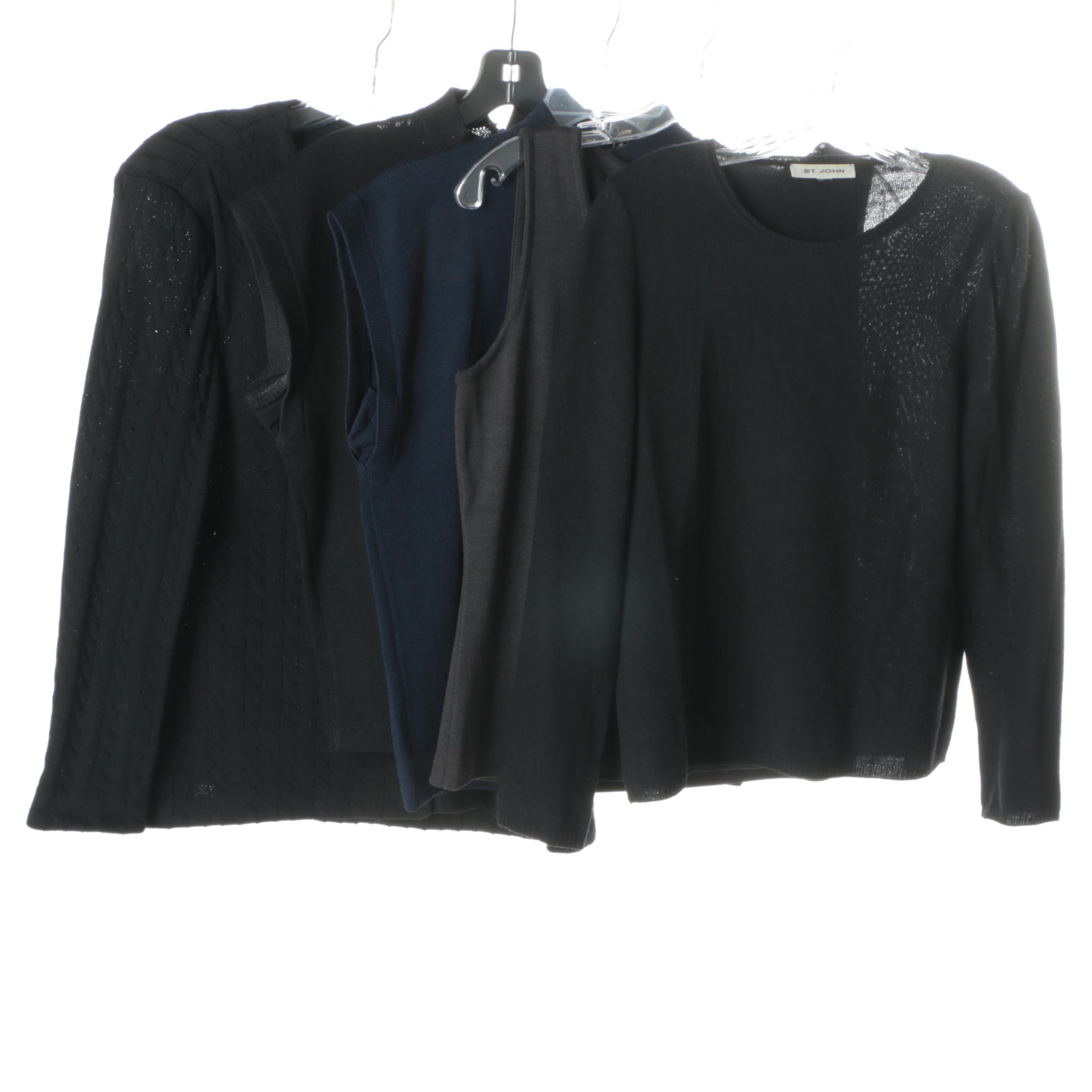 Women's St. John Black and Blue Knitwear