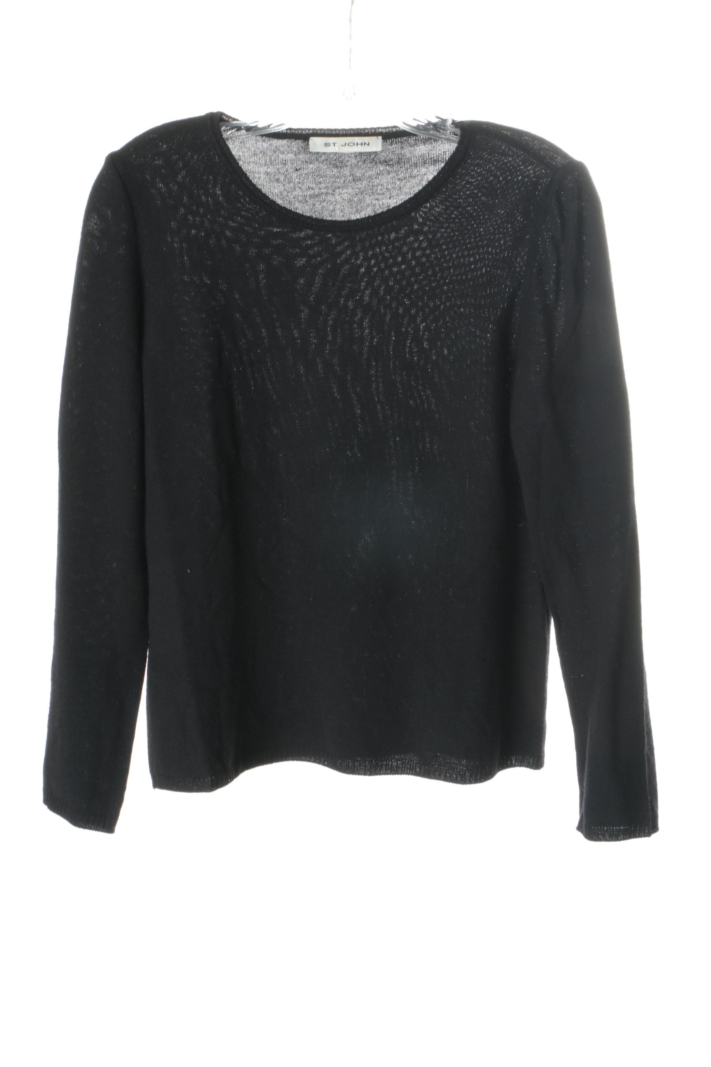 Women's St. John Black and Blue Knitwear