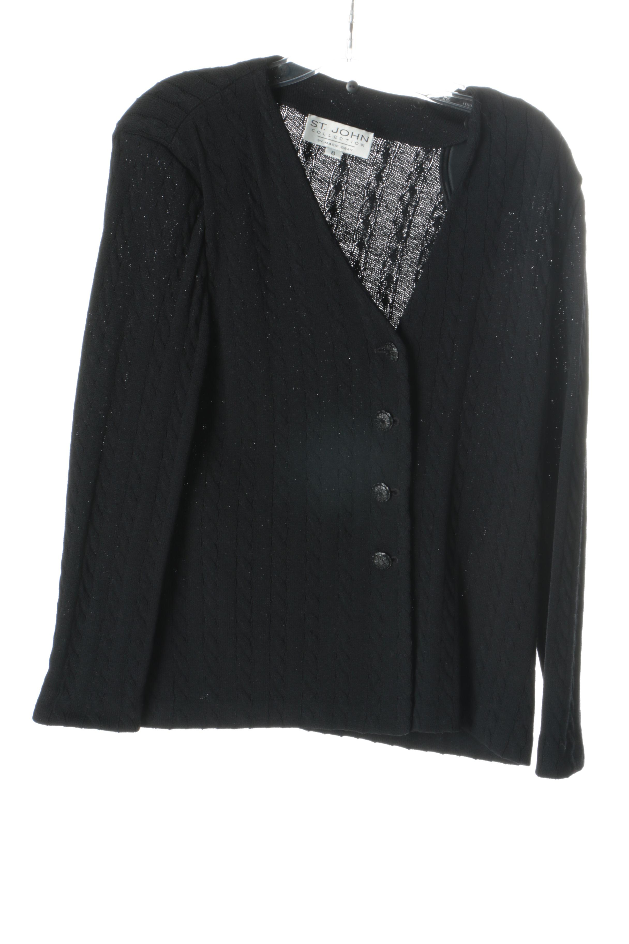 Women's St. John Black and Blue Knitwear