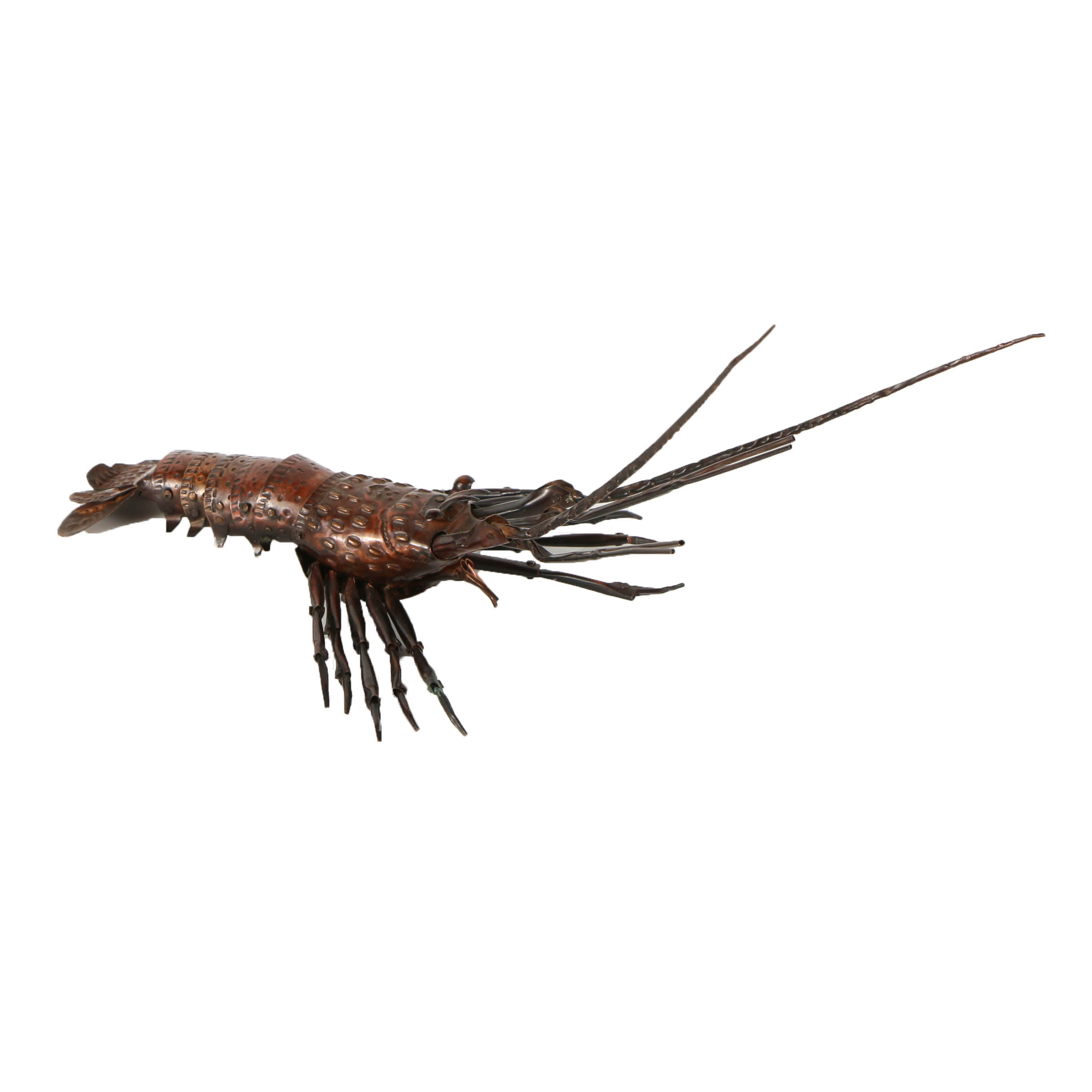 Japanese Articulated Copper Okimono Crayfish