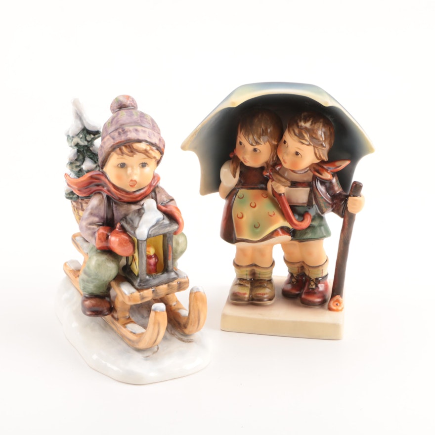 Hummel "Stormy Weather" and "Ride Into Christmas" Figurines
