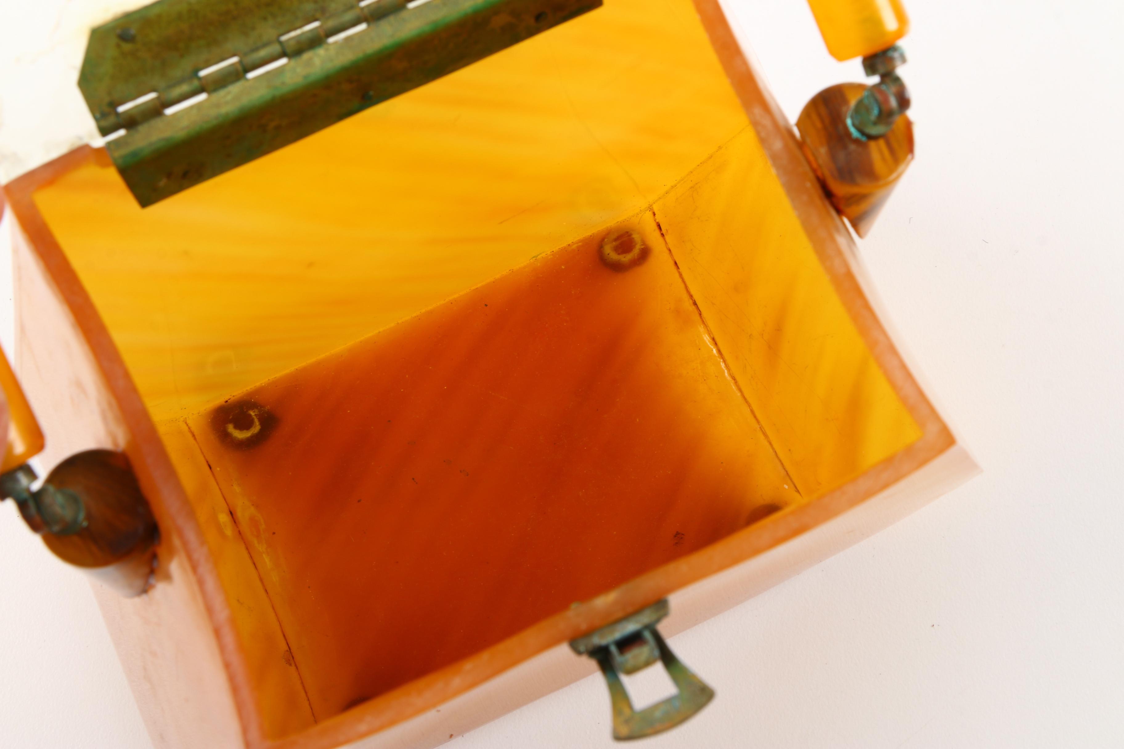 Vintage Amber Acrylic Box Handbag