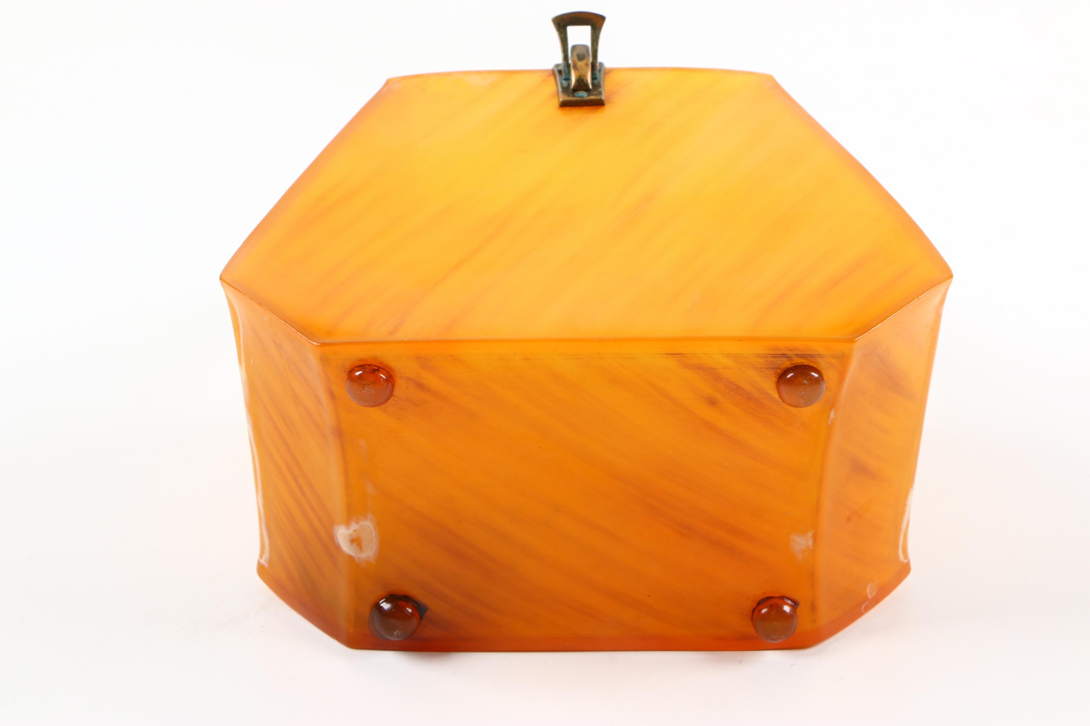 Vintage Amber Acrylic Box Handbag