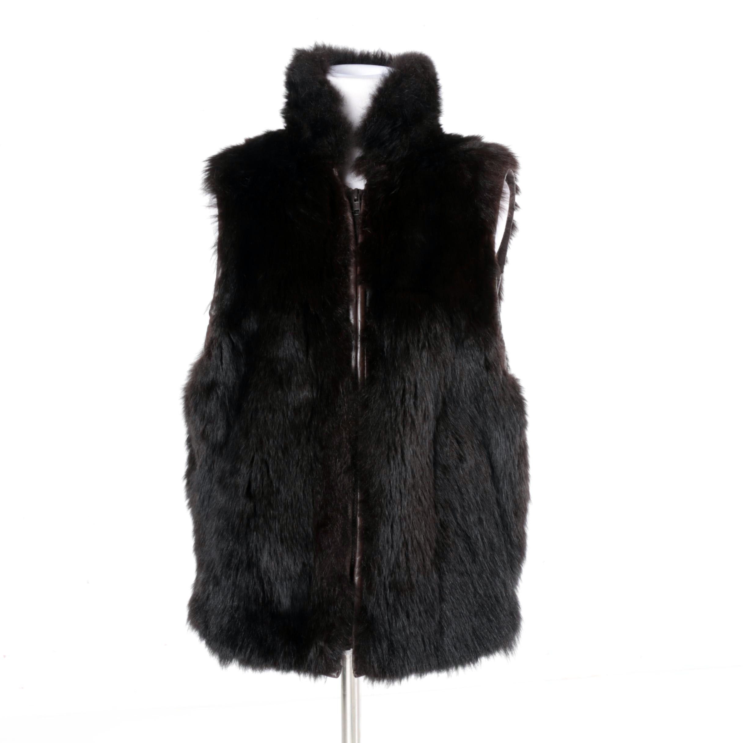 Dyed Muskrat Fur Vest