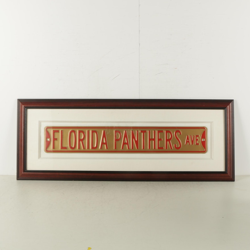 Florida Panthers Framed Street Sign