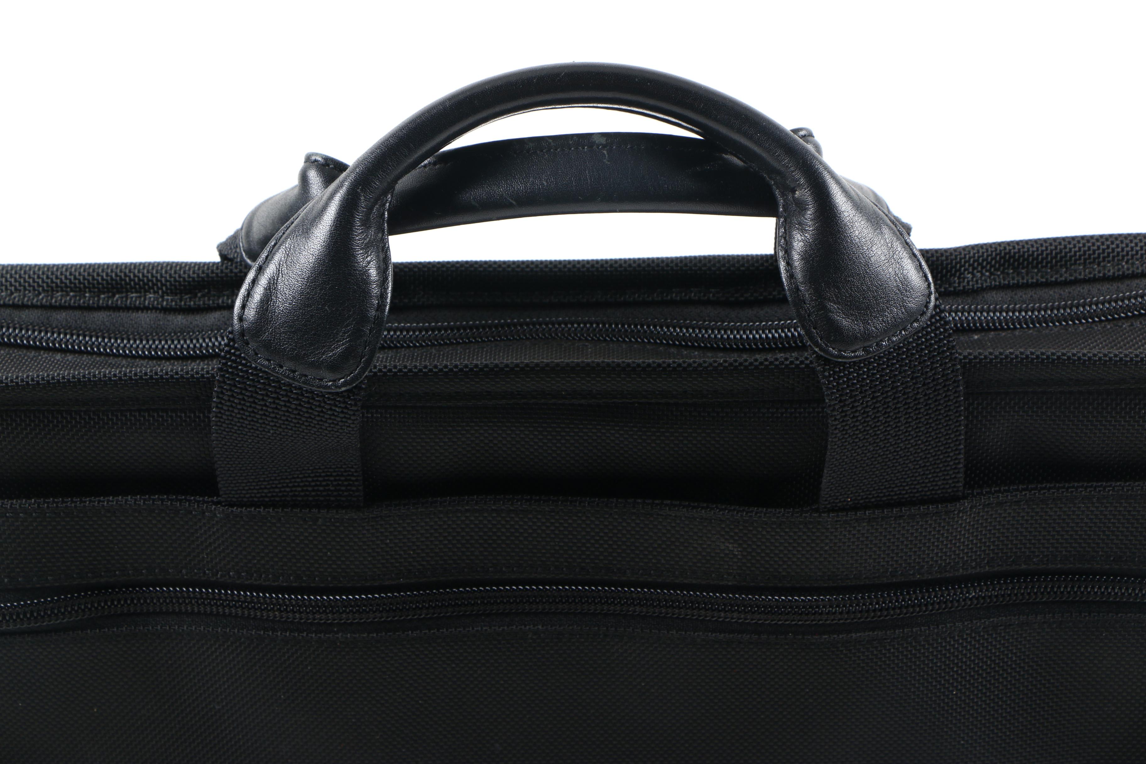 Tumi Slim Woven Nylon and Leather-Trimmed Laptop Briefcase