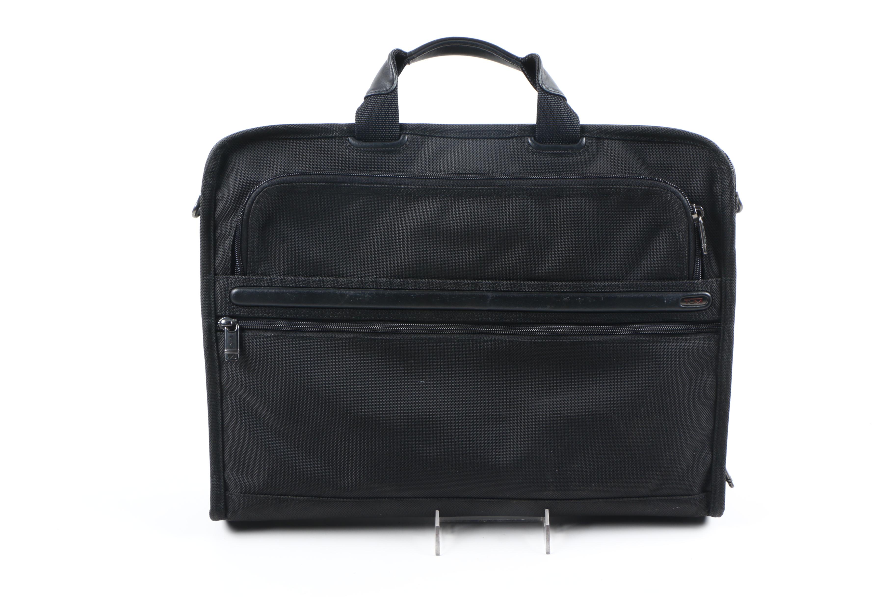 Tumi Slim Woven Nylon and Leather-Trimmed Laptop Briefcase