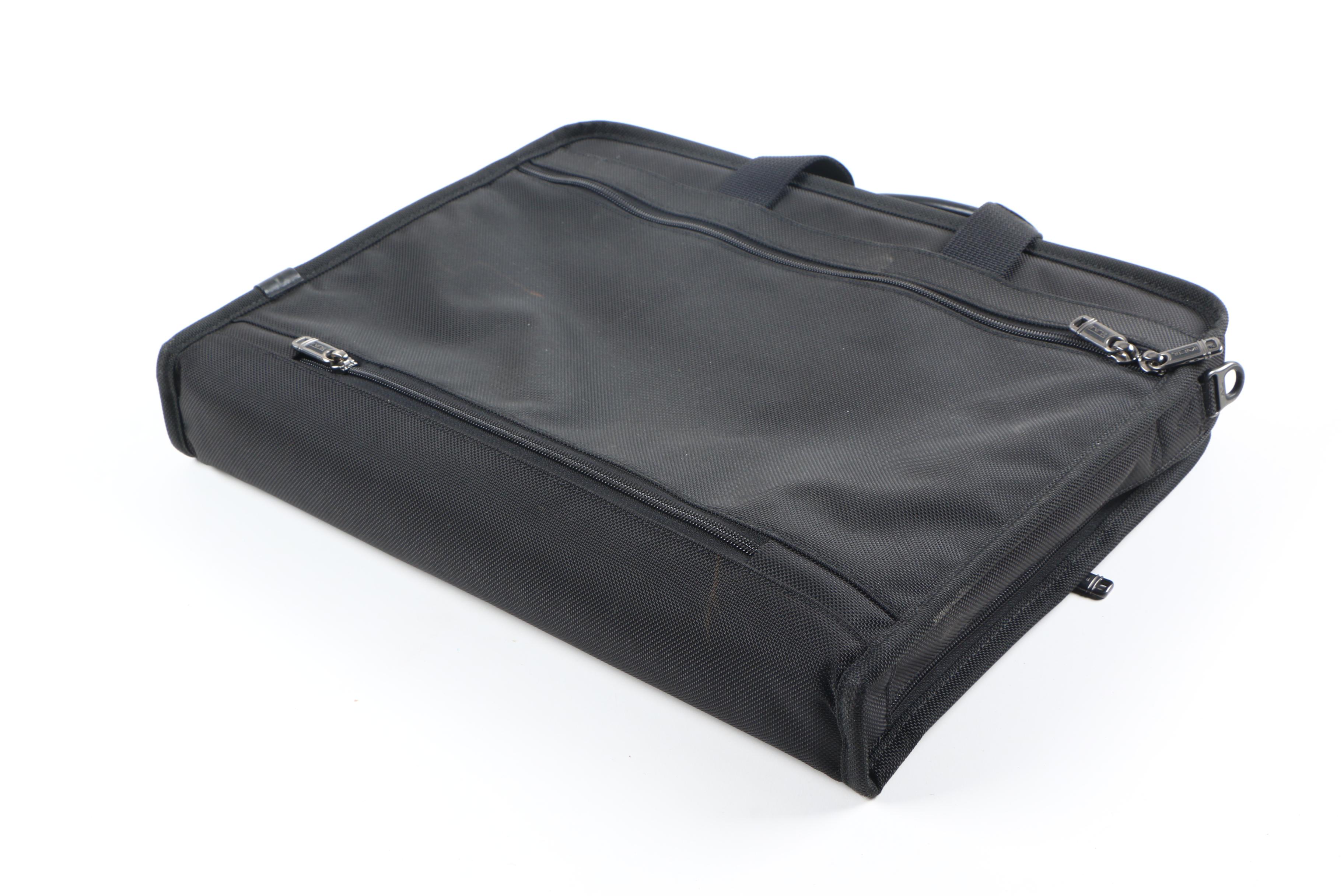 Tumi Slim Woven Nylon and Leather-Trimmed Laptop Briefcase