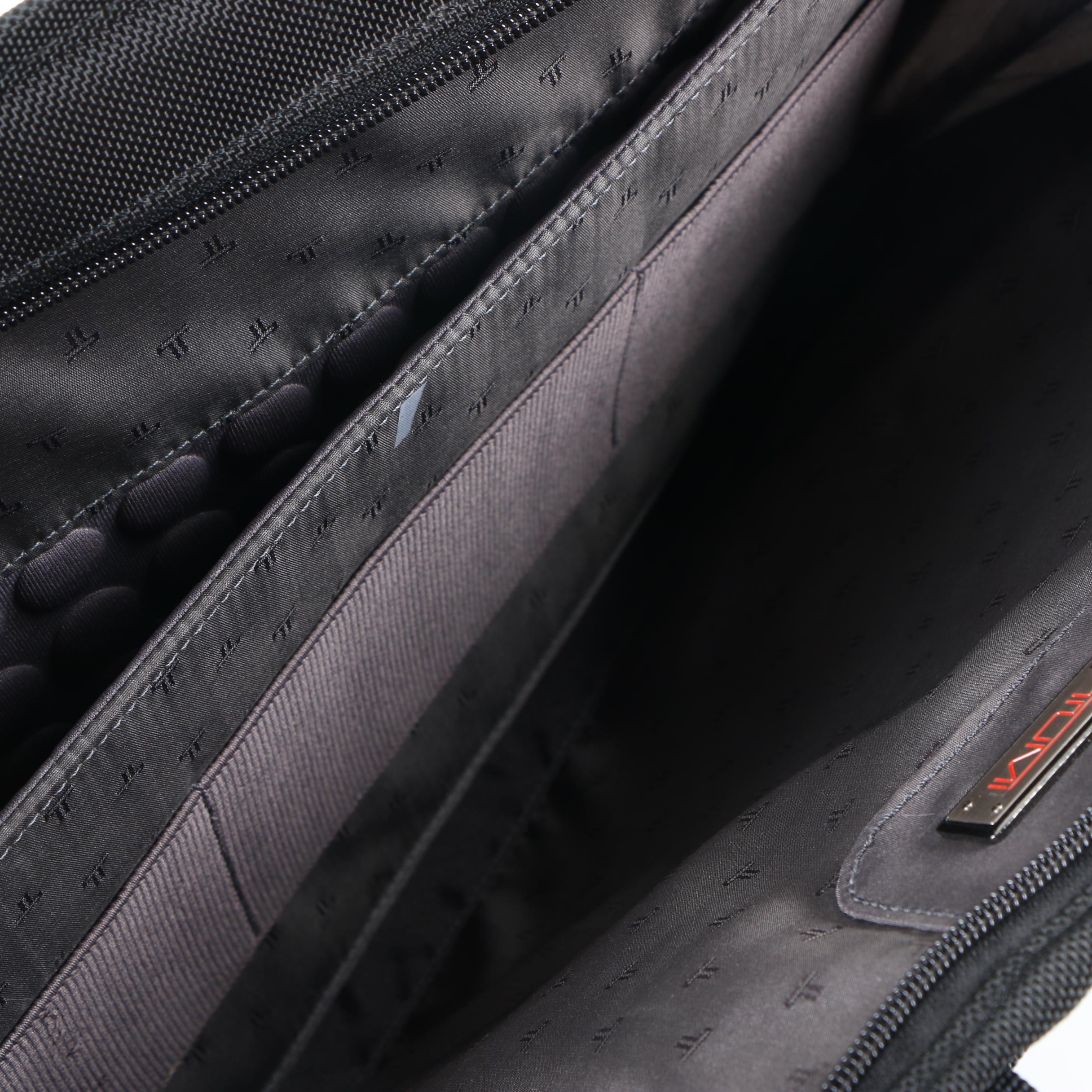 Tumi Slim Woven Nylon and Leather-Trimmed Laptop Briefcase