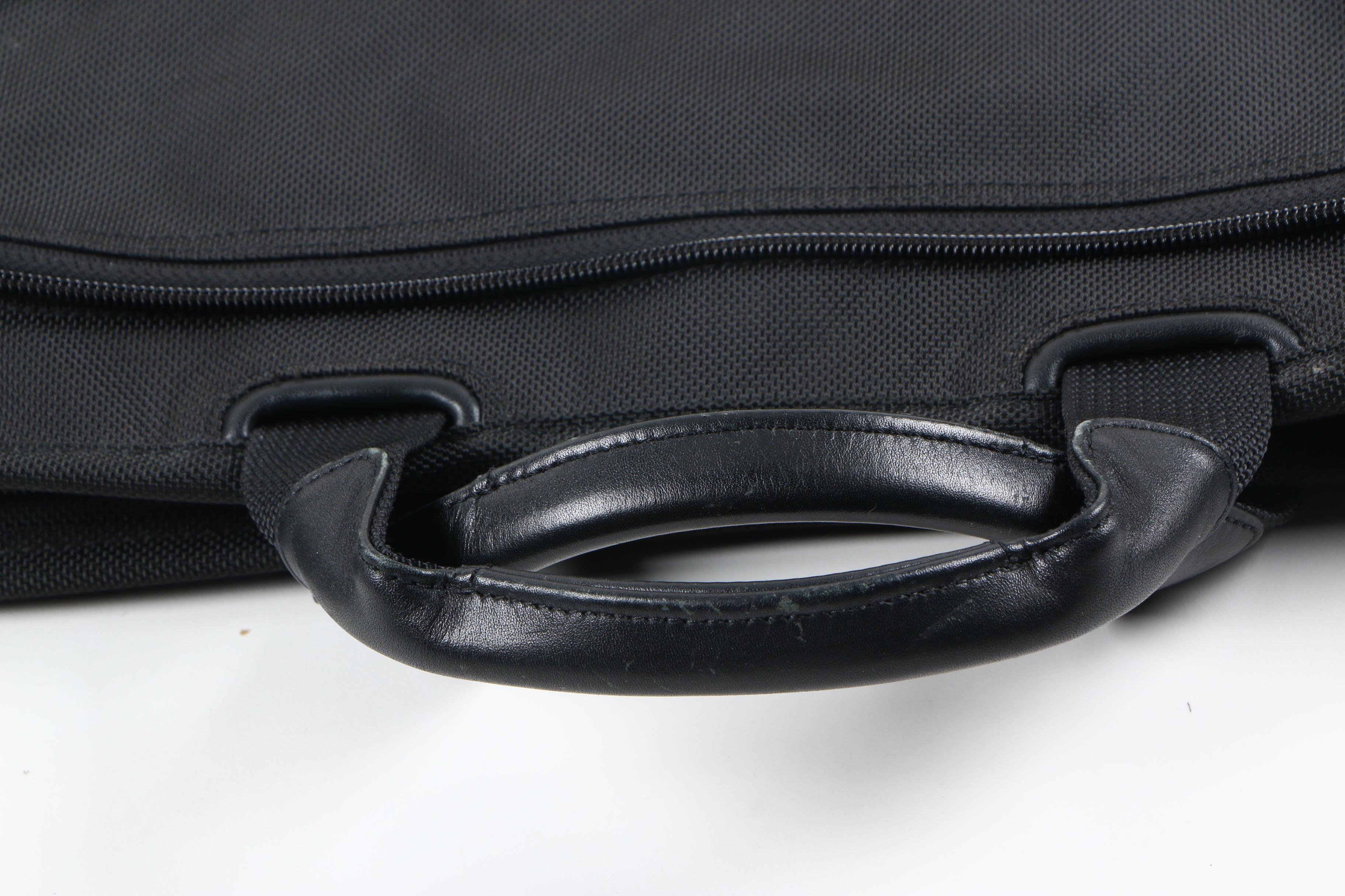 Tumi Slim Woven Nylon and Leather-Trimmed Laptop Briefcase