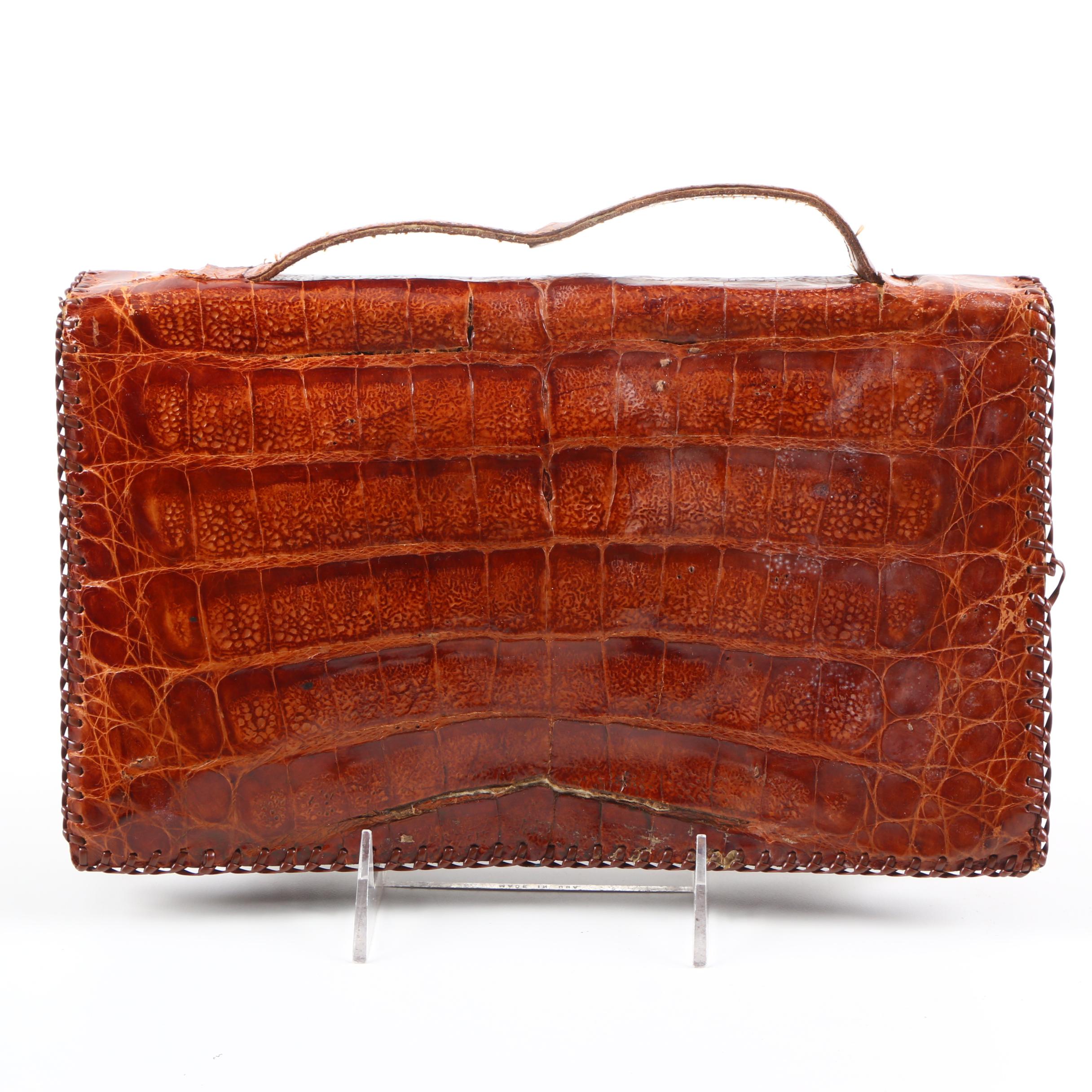 Circa 1940s Vintage Alligator Handbag