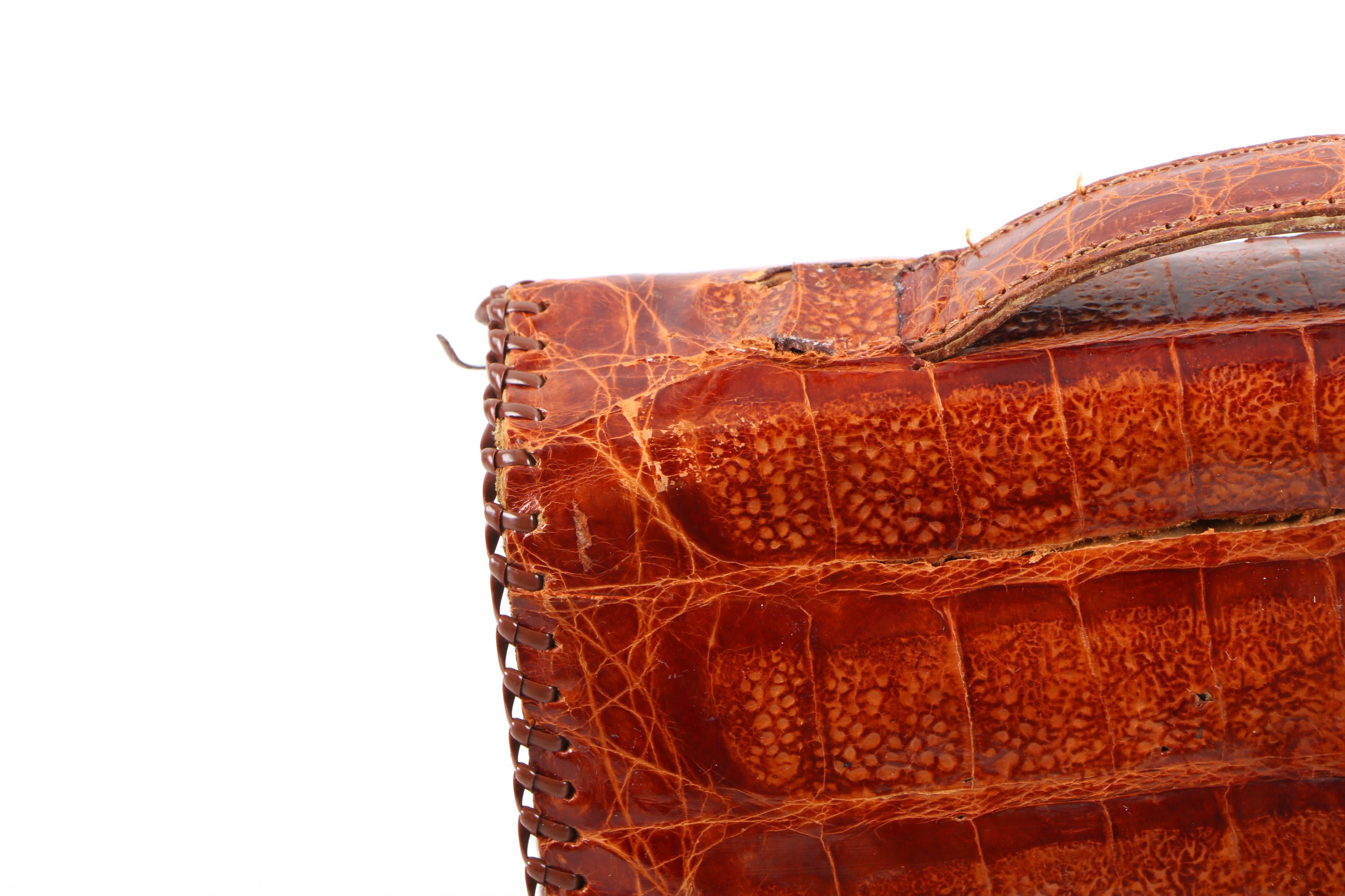 Circa 1940s Vintage Alligator Handbag