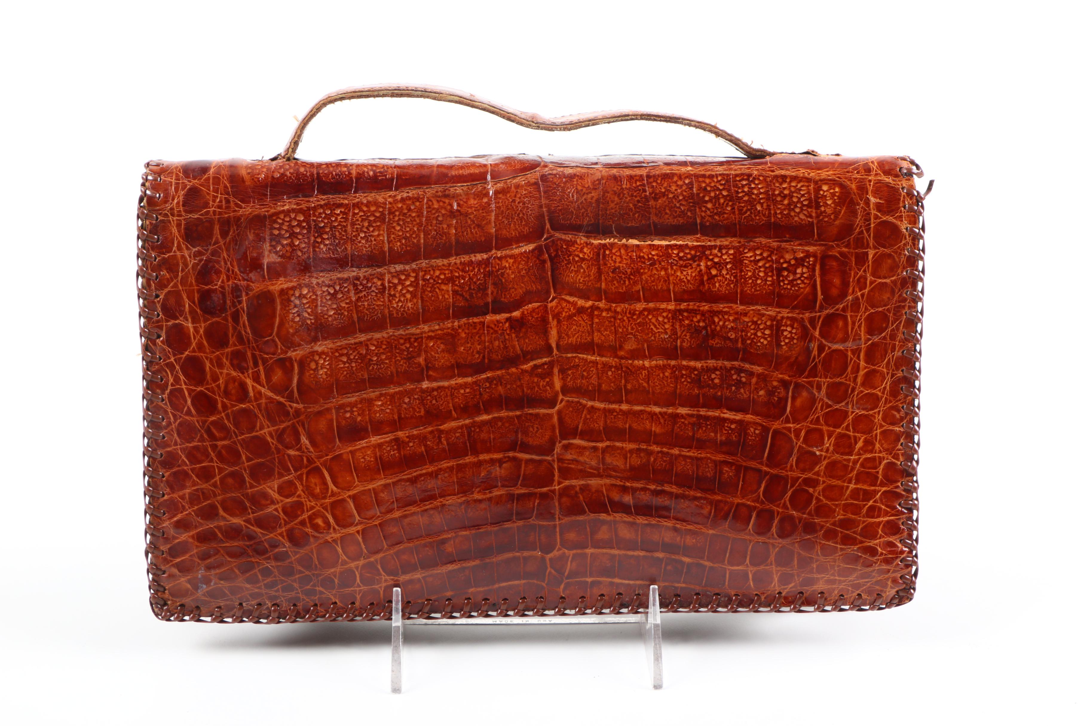 Circa 1940s Vintage Alligator Handbag
