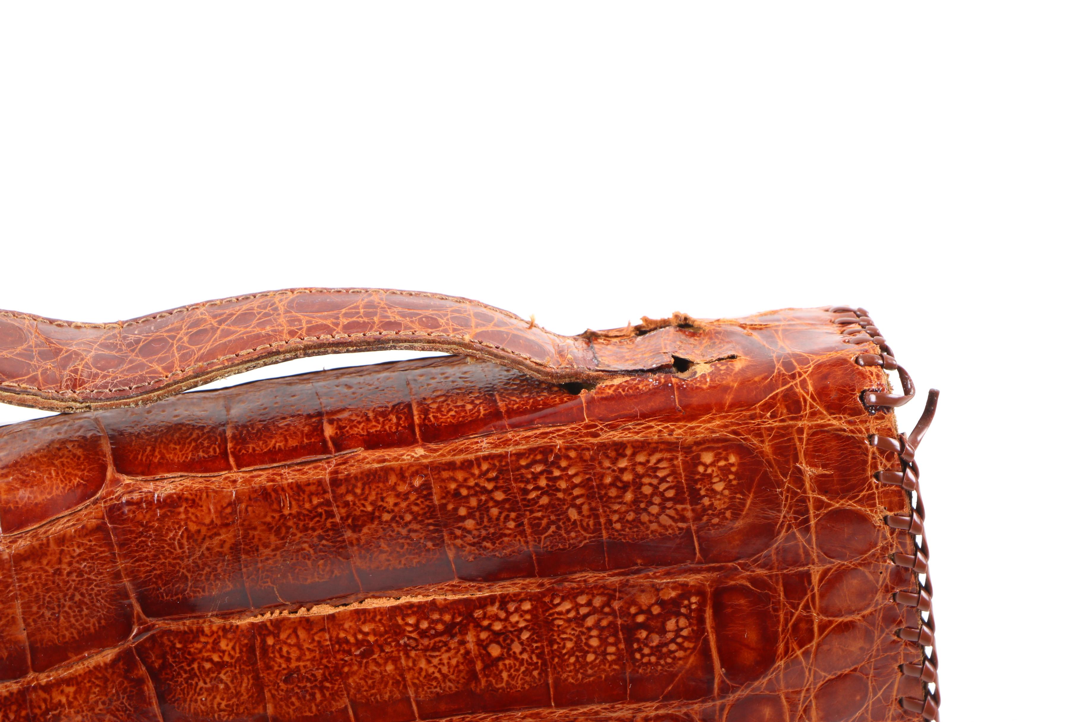 Circa 1940s Vintage Alligator Handbag