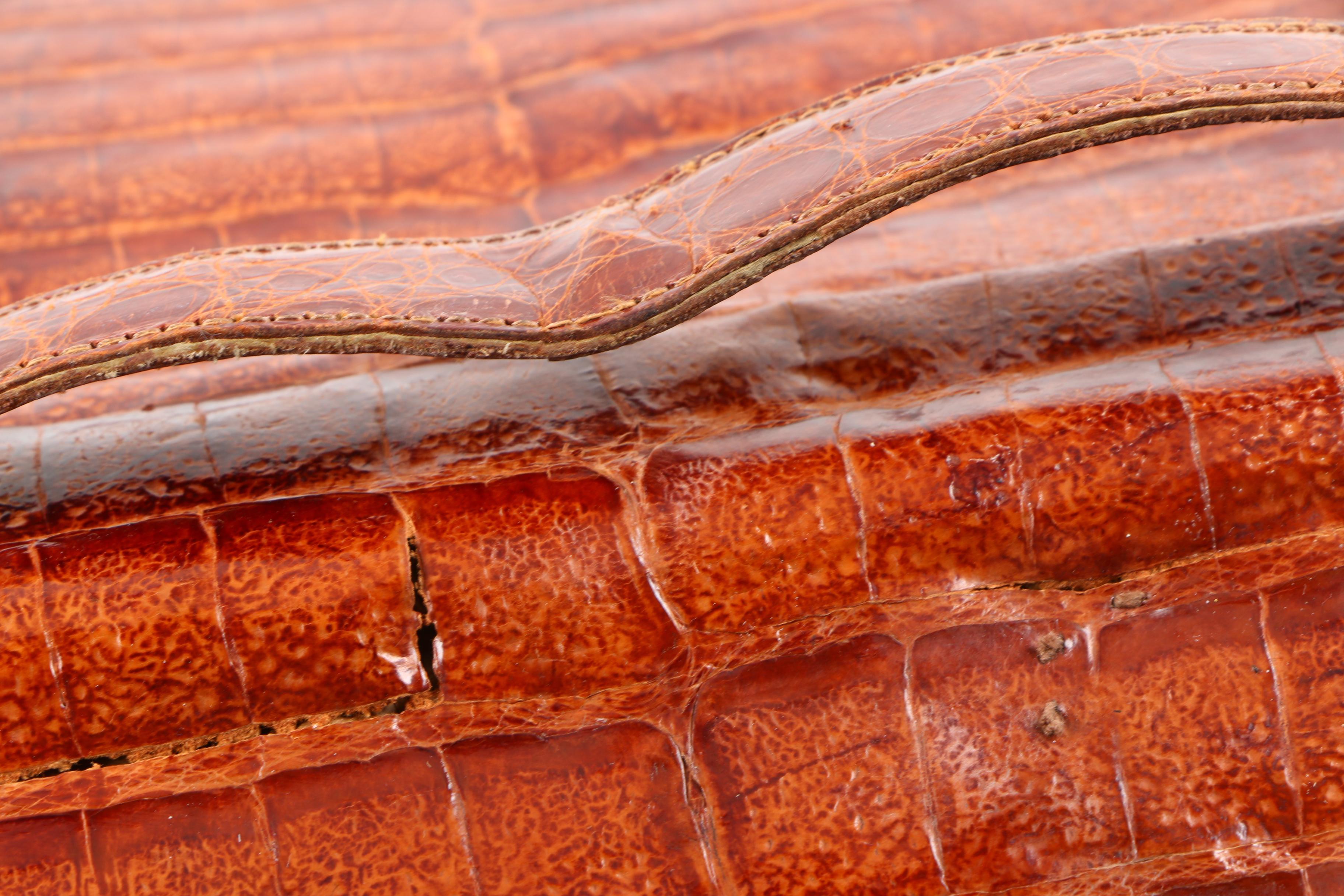 Circa 1940s Vintage Alligator Handbag