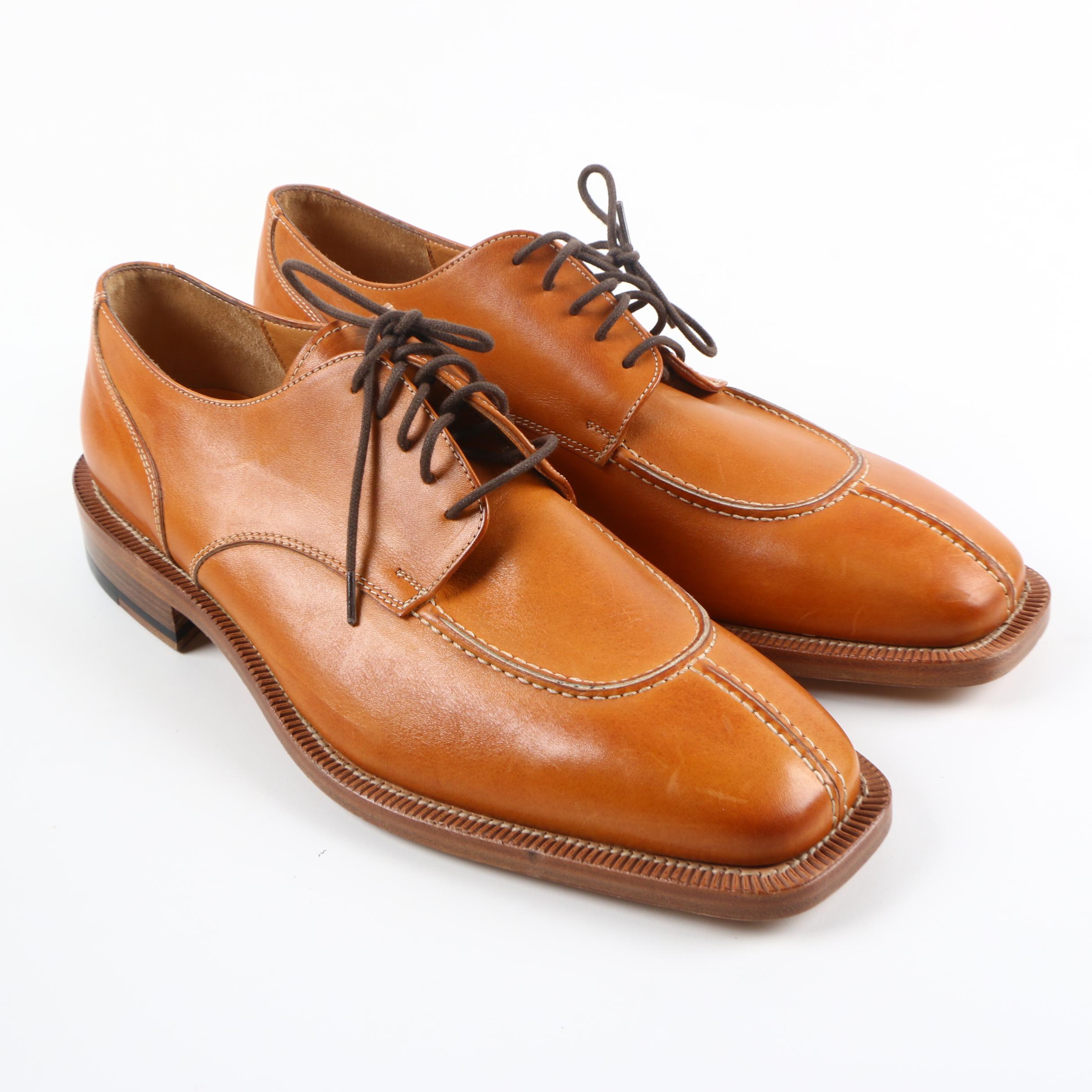 Men's Canali Brown Leather Oxfords