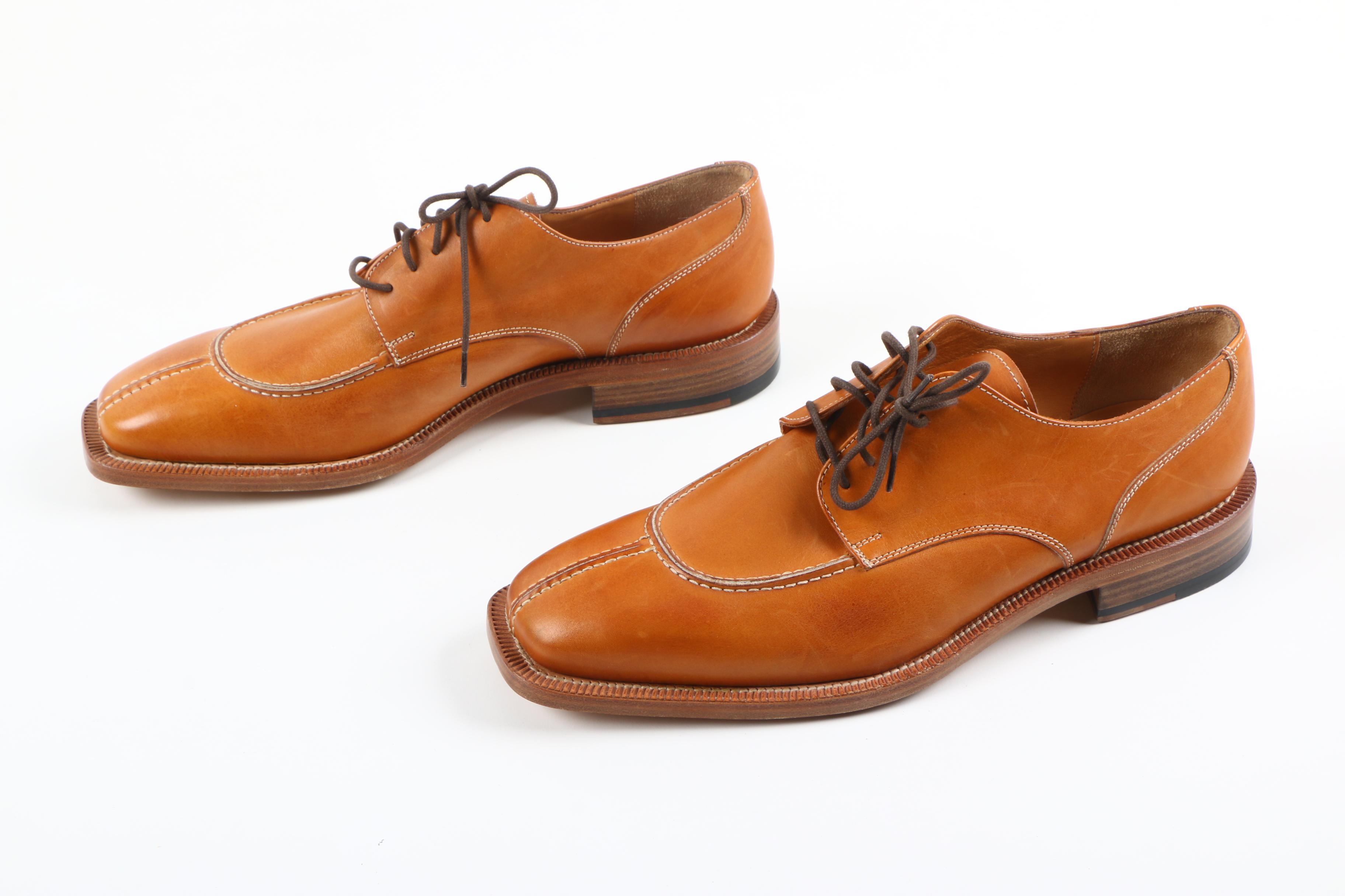 Men's Canali Brown Leather Oxfords