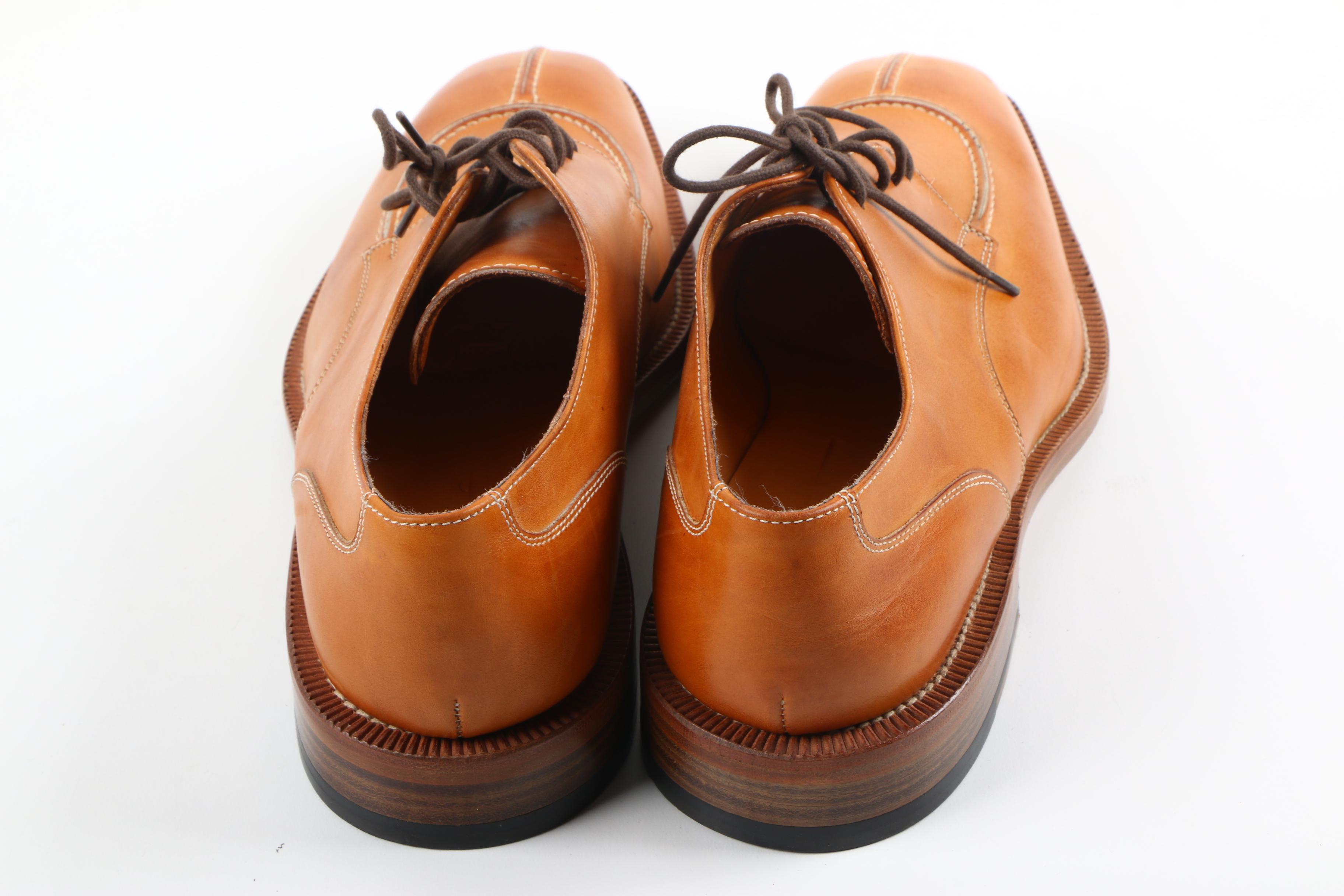 Men's Canali Brown Leather Oxfords