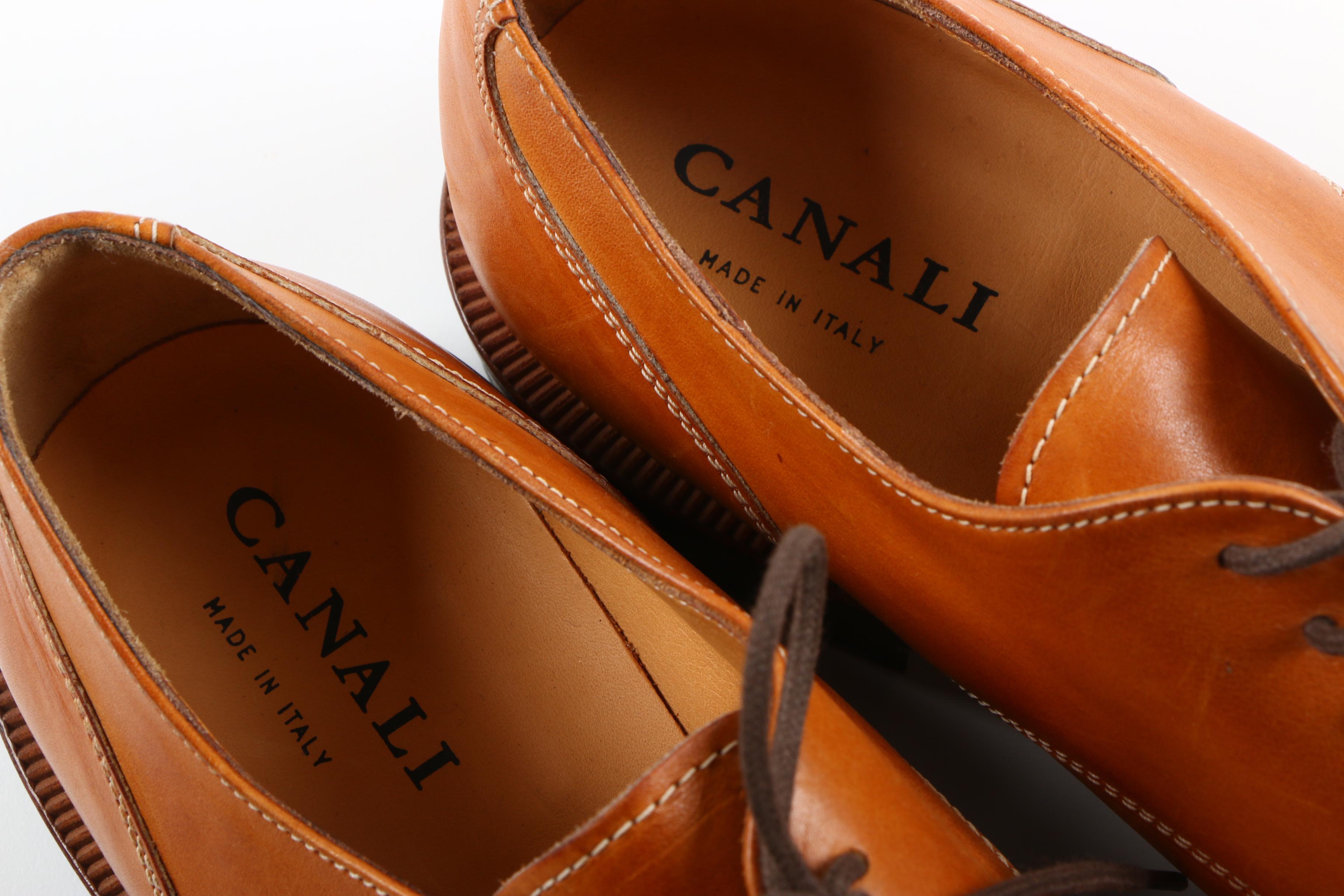Men's Canali Brown Leather Oxfords